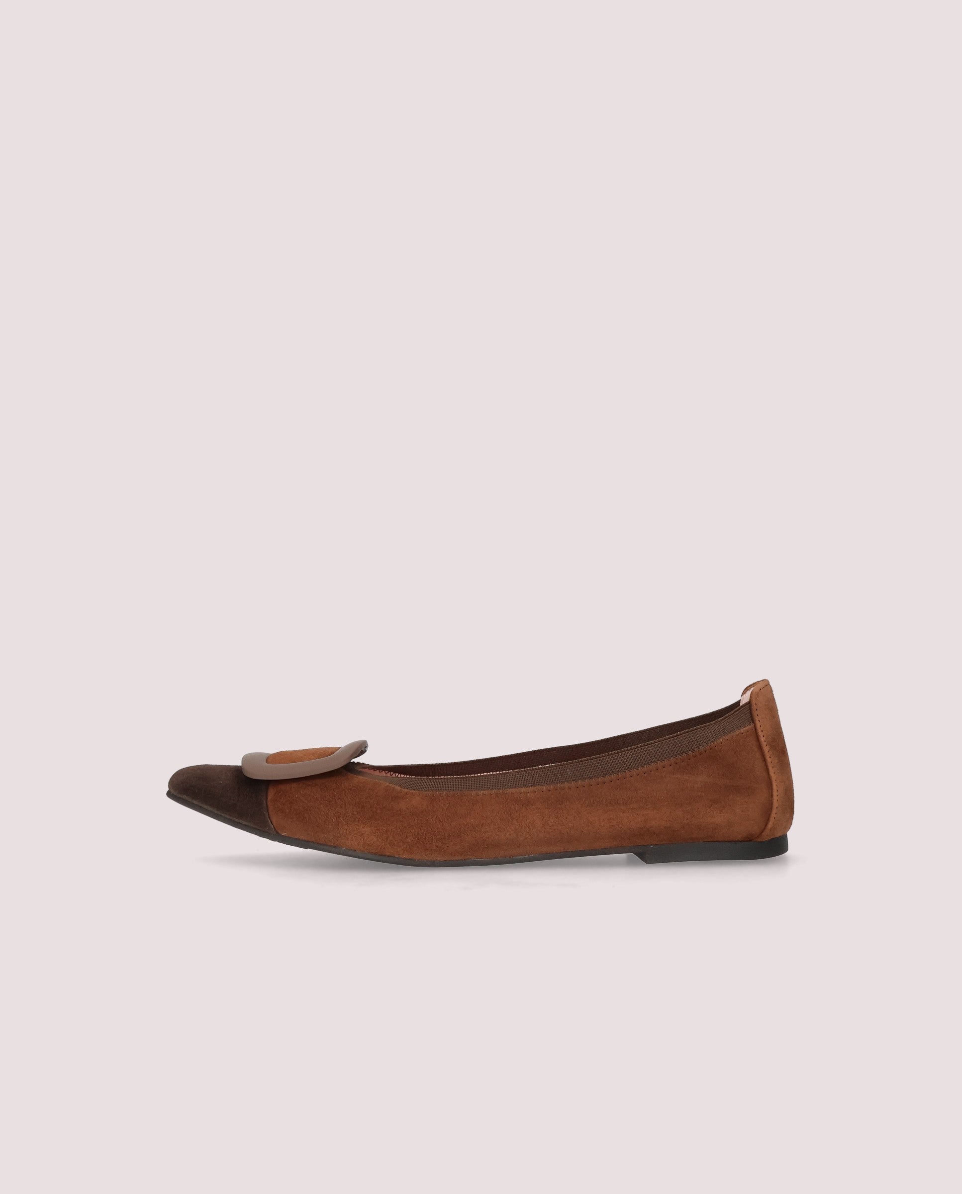 Ella ballerina in brown suede