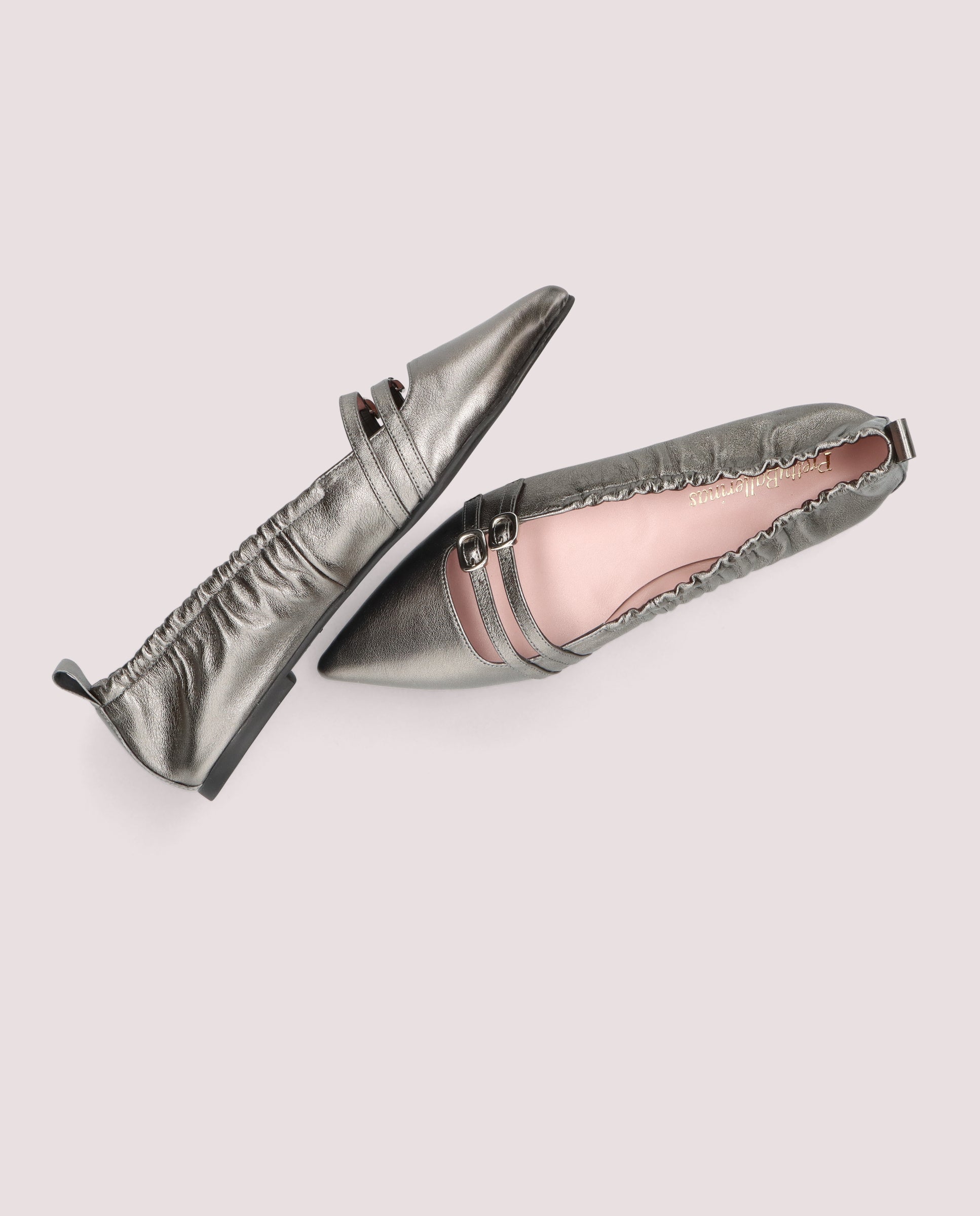 Bailarinas Ella Silver Metallic Leather