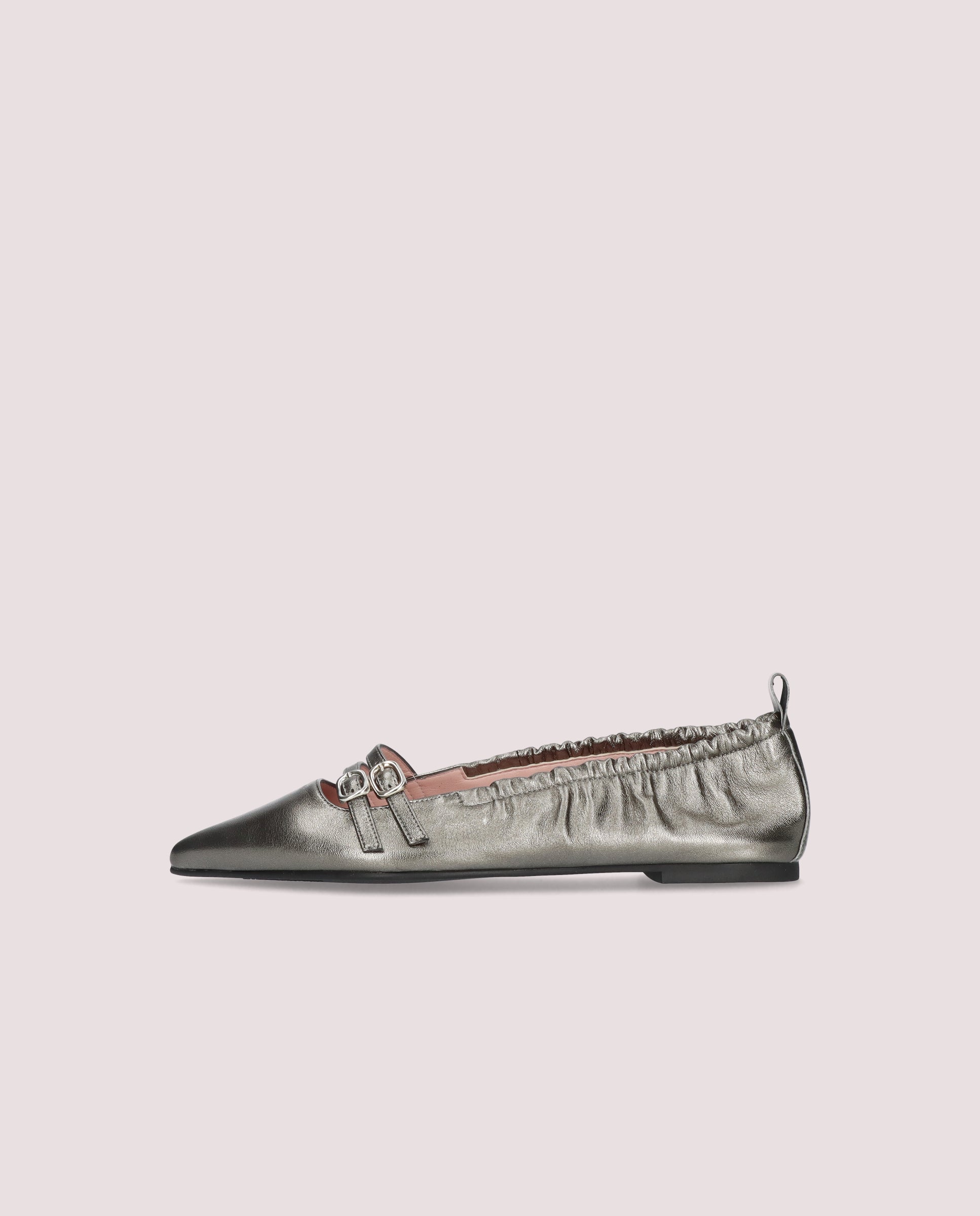 Bailarinas Ella Silver Metallic Leather