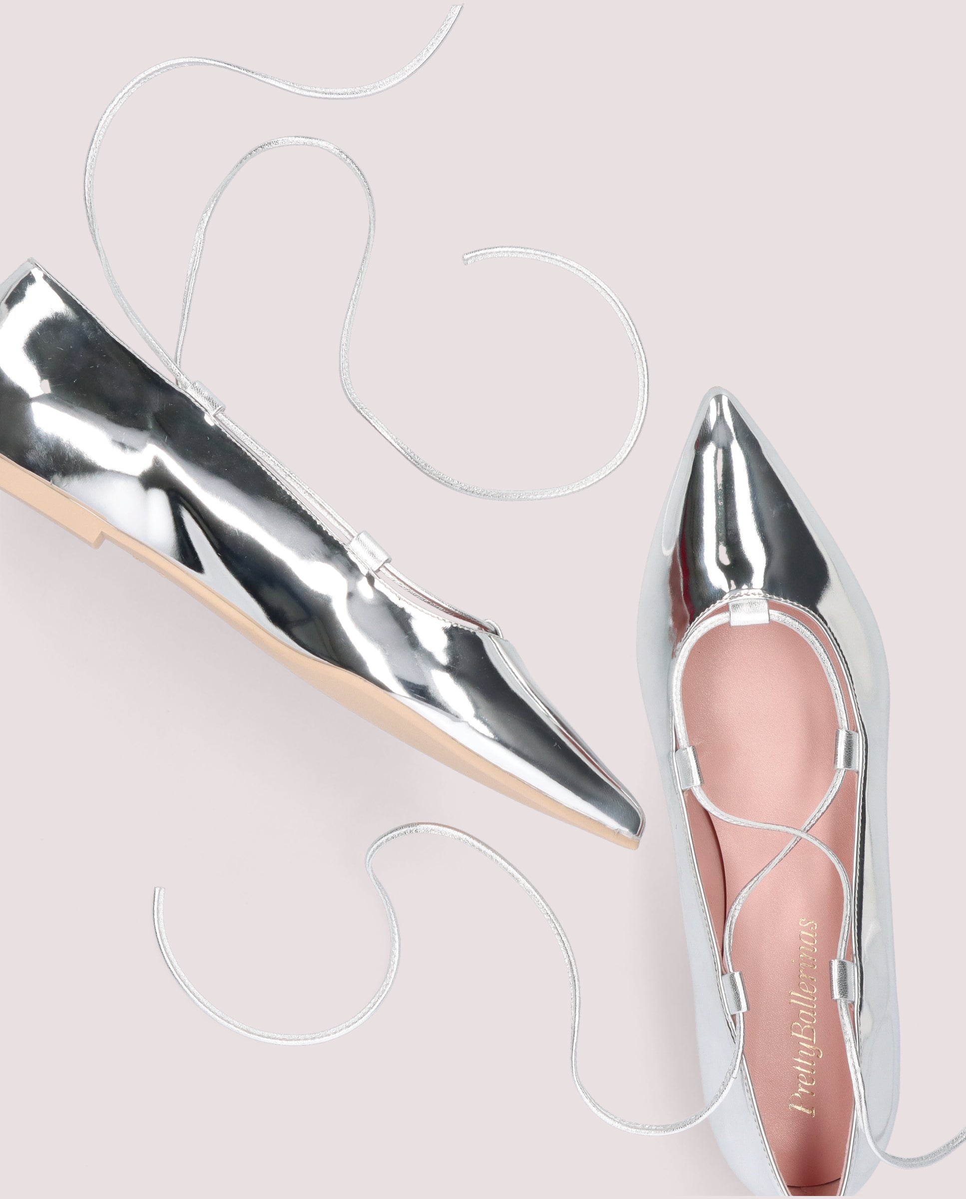 Ella Ballet Flats SILVER METALLIC FABRICS