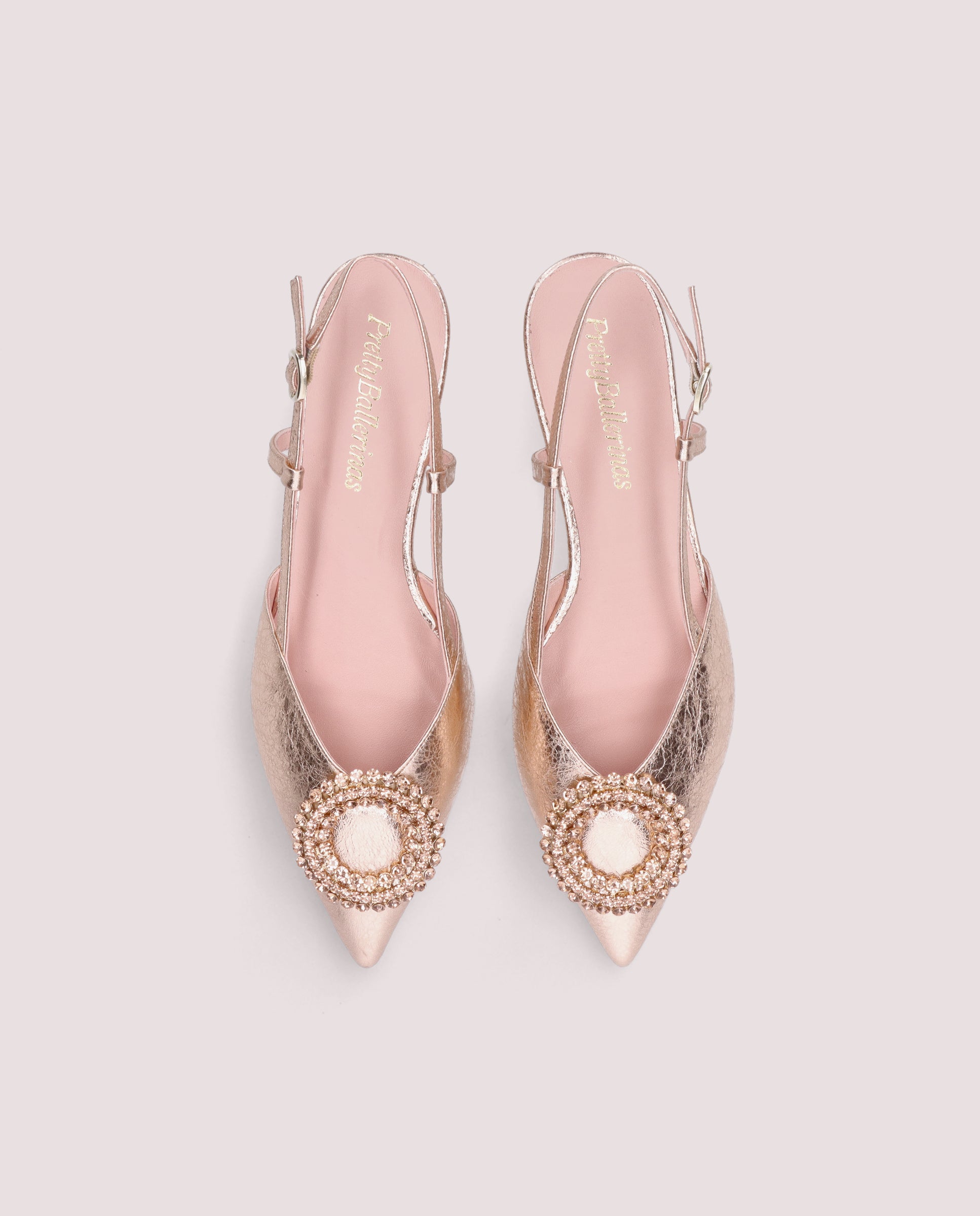 Clementine Ballet Flats in ORANGE METALLIC LEATHERS