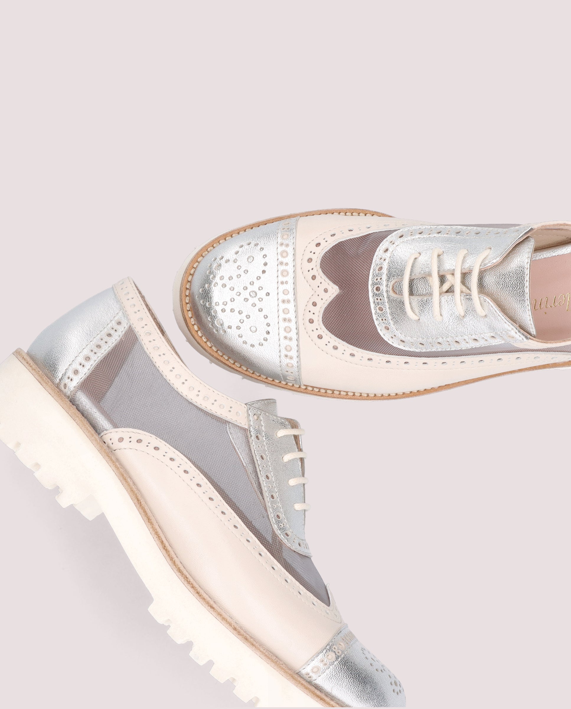 Ashley Laced Shoes SILVER METALLIC LEATHERS