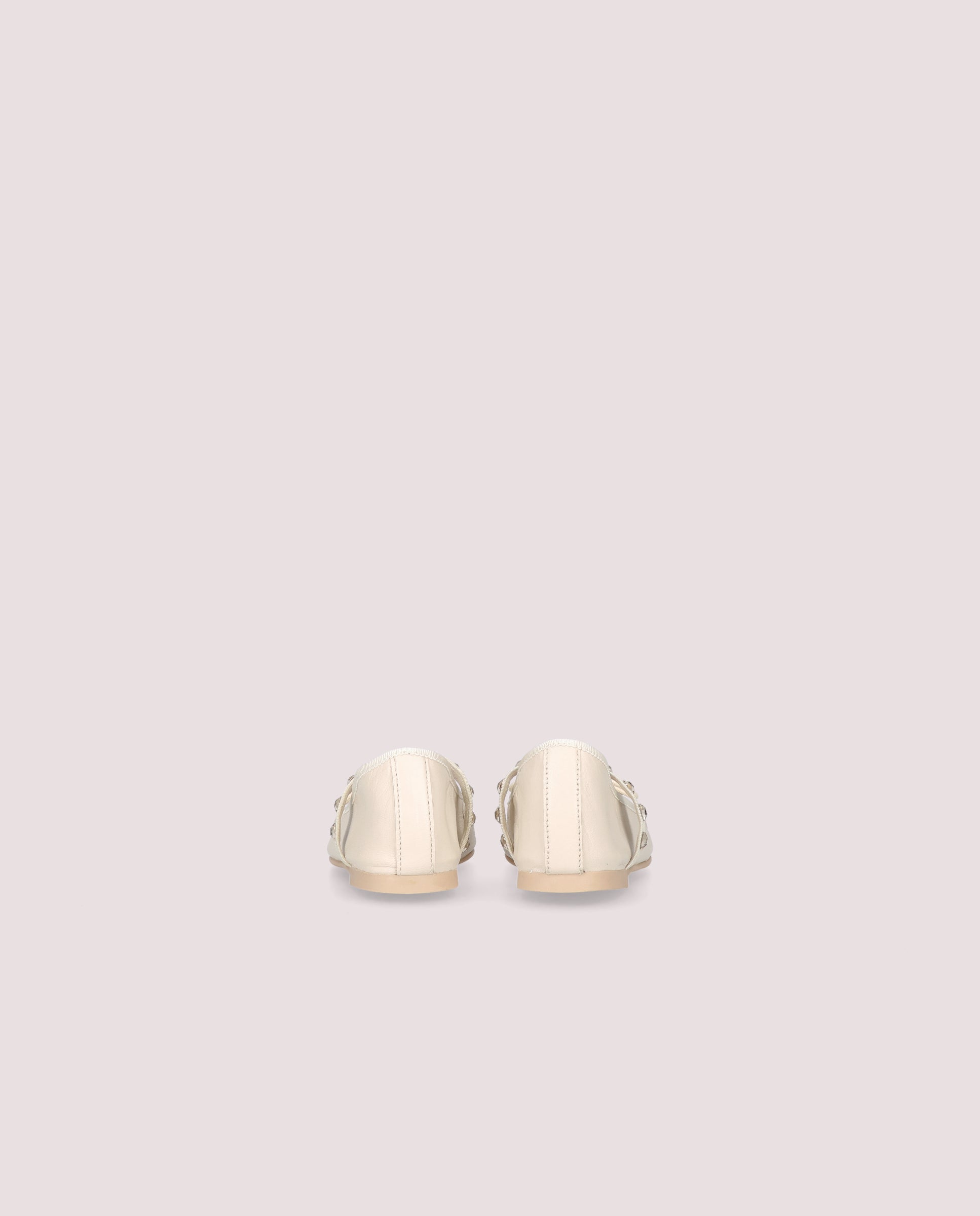 Hannah ballerina in ivory leather