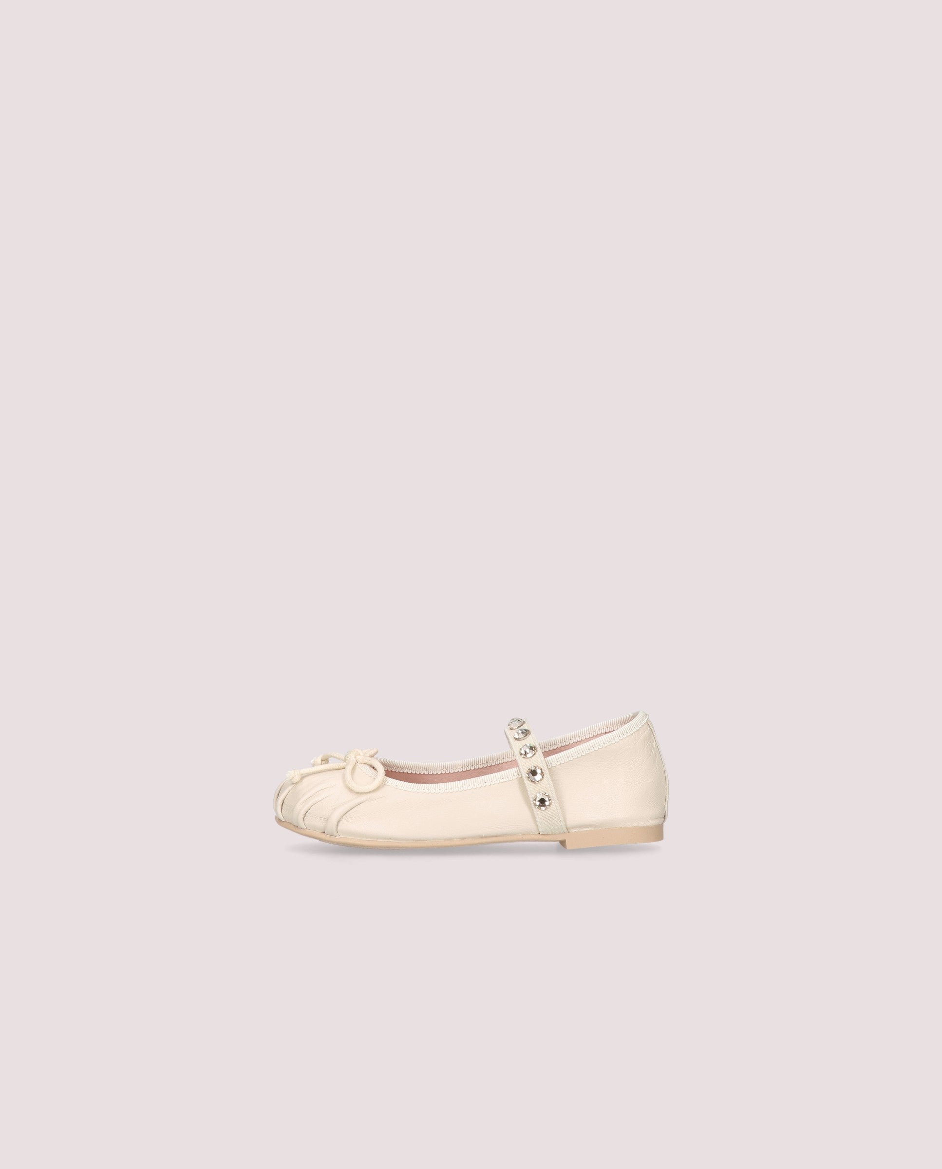 Hannah ballerina in ivory leather