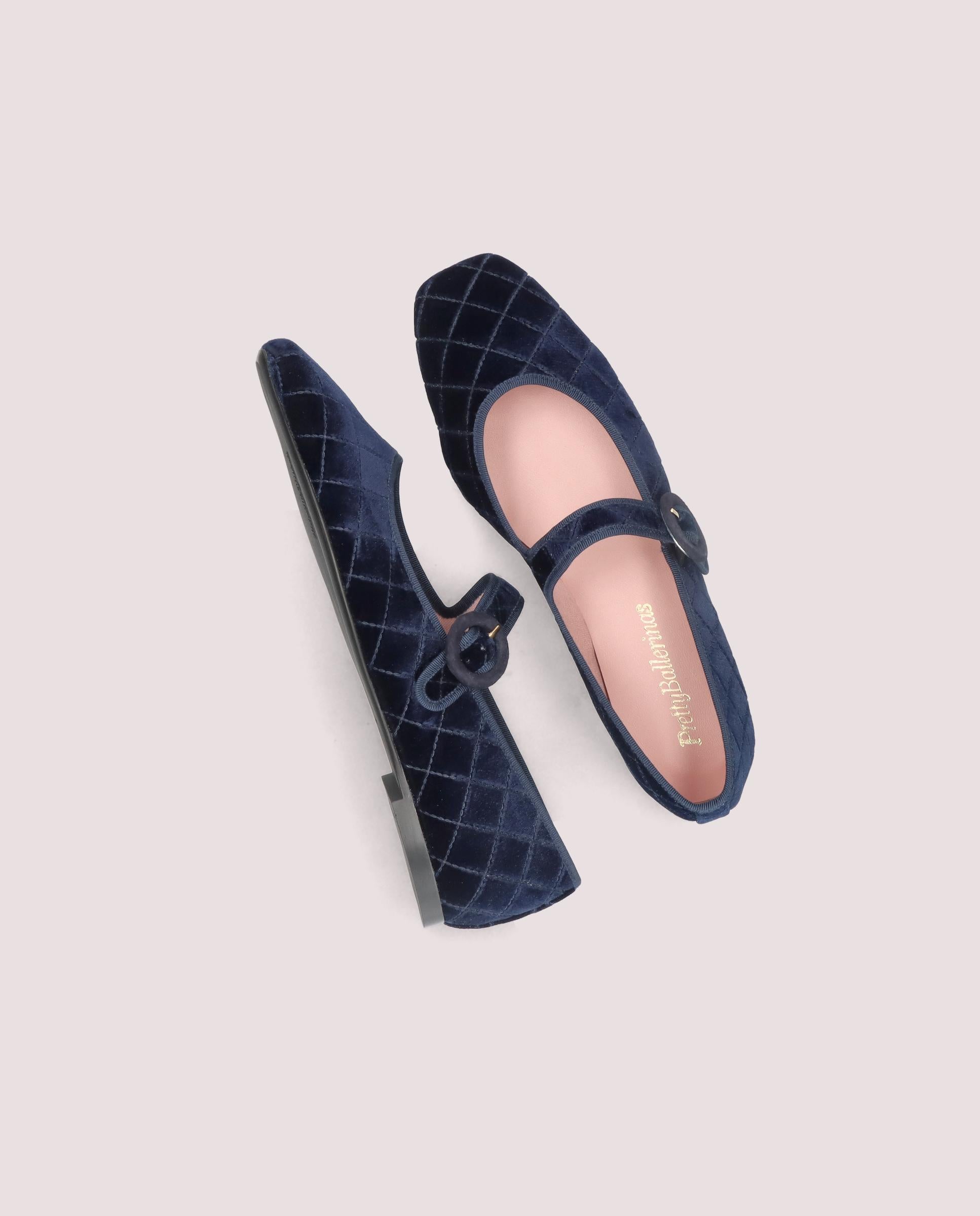 Ballerines en tricot bleu Camille