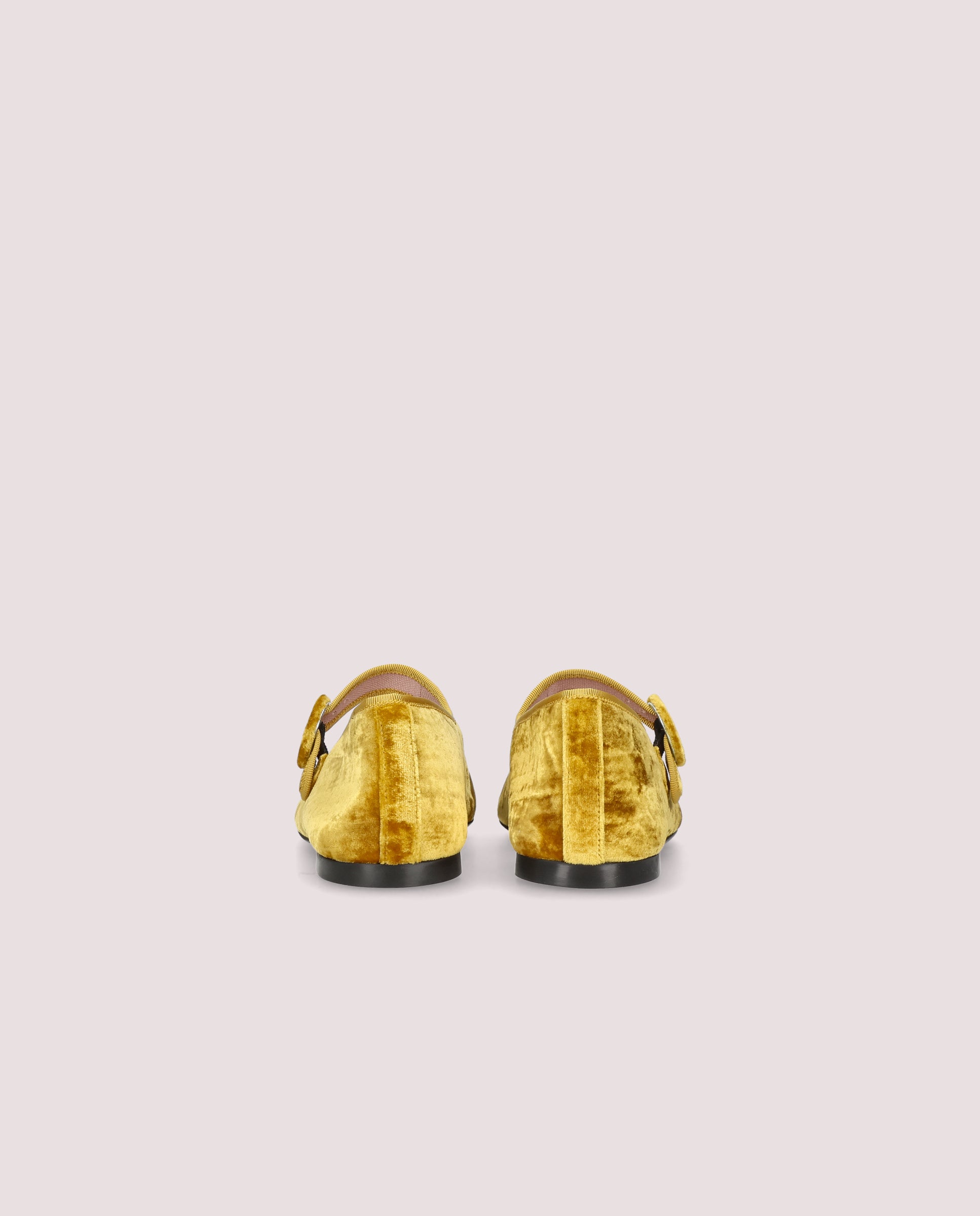 Camille ballerina in ochre velvet