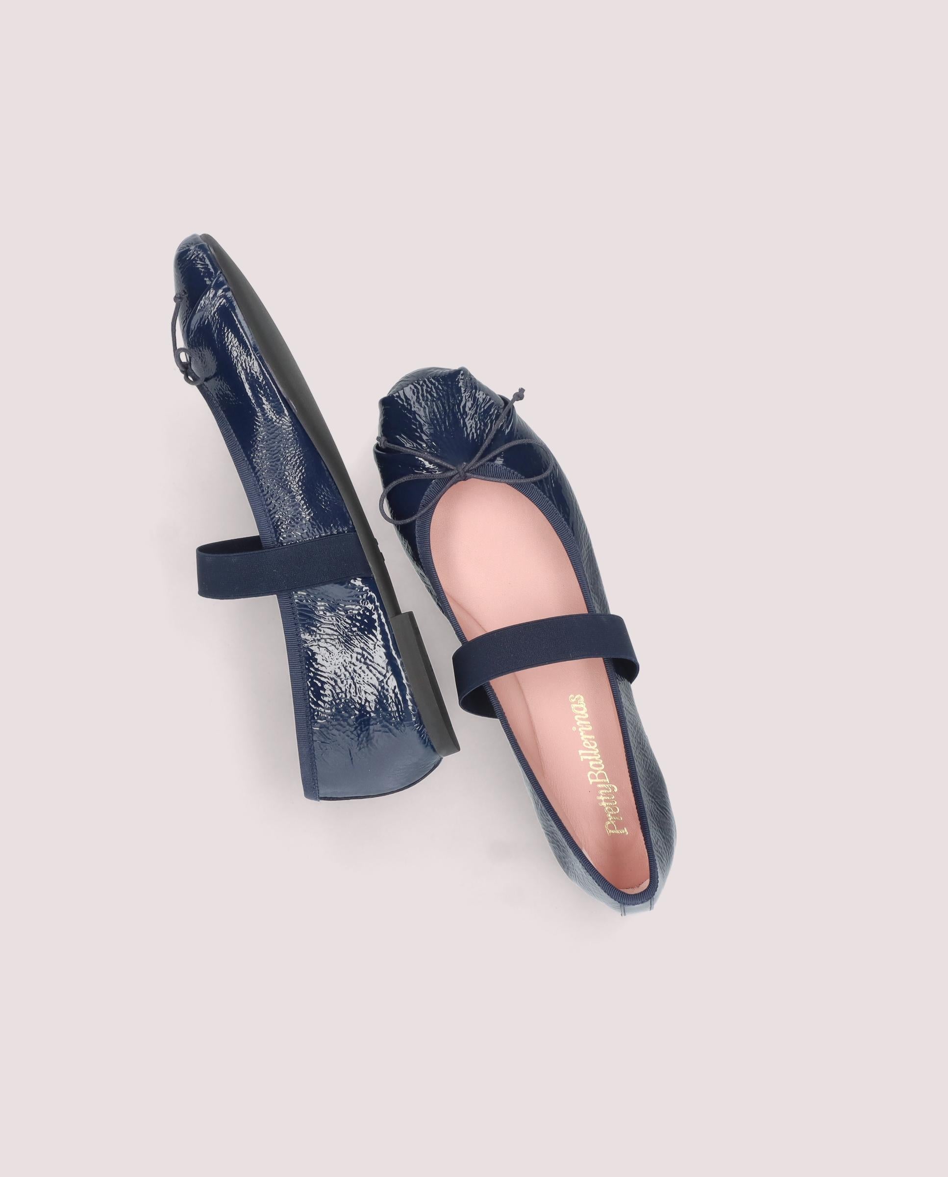 Nicole BLUE PATENT Ballet Flats