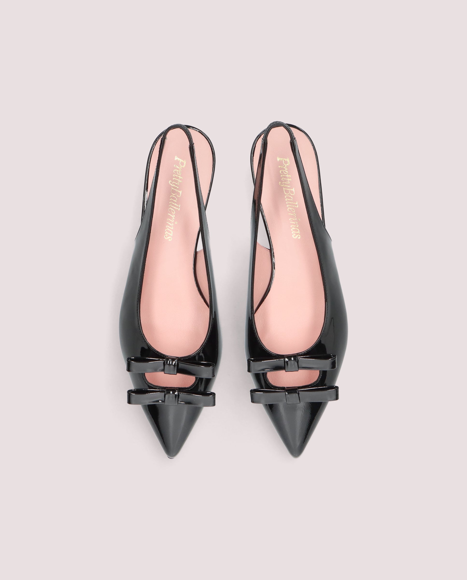 靴 PrettyBallerinas CLEMENTINE patent strap Clementine ballerina in black patent leather