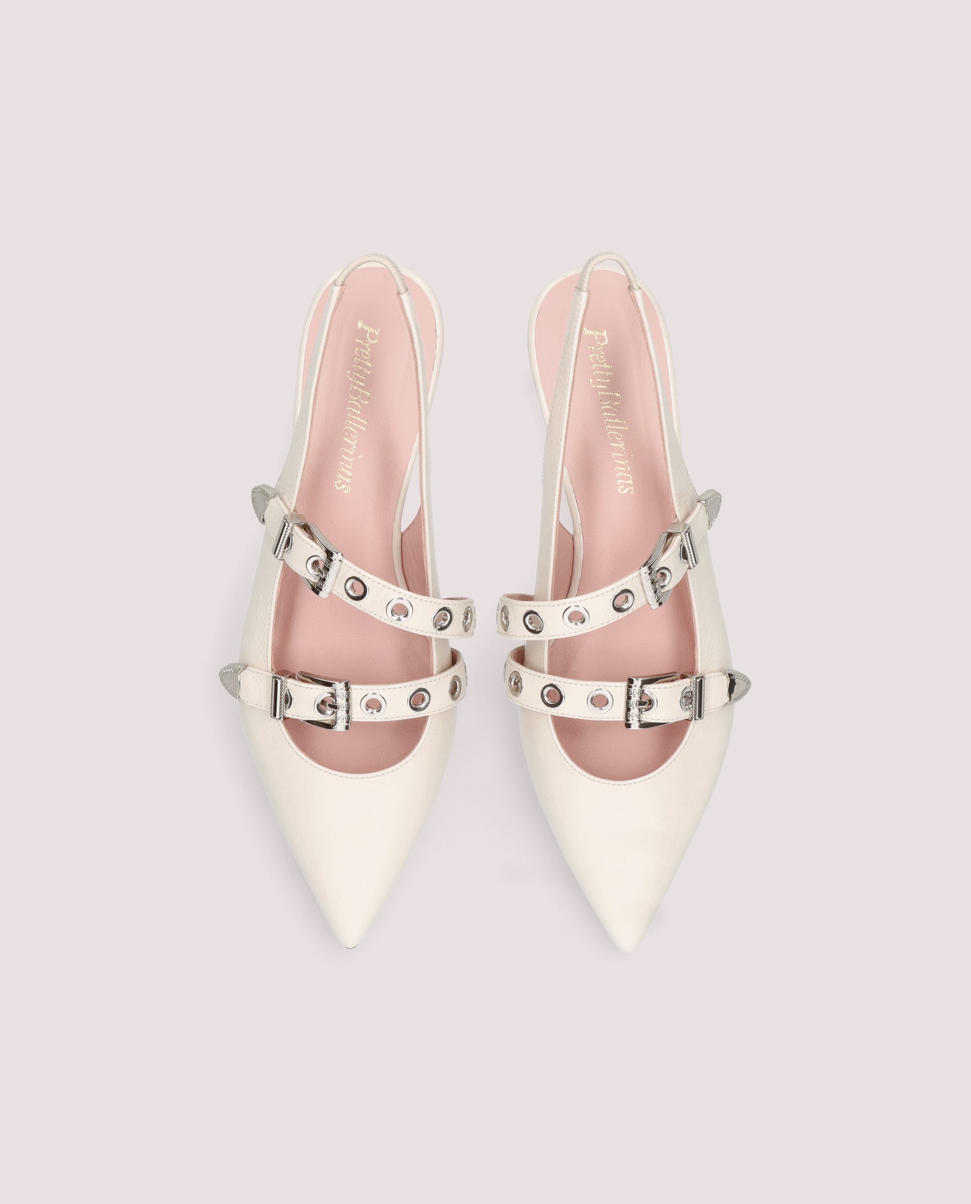 Ella Patent Leather Ballet Flats in WHITE