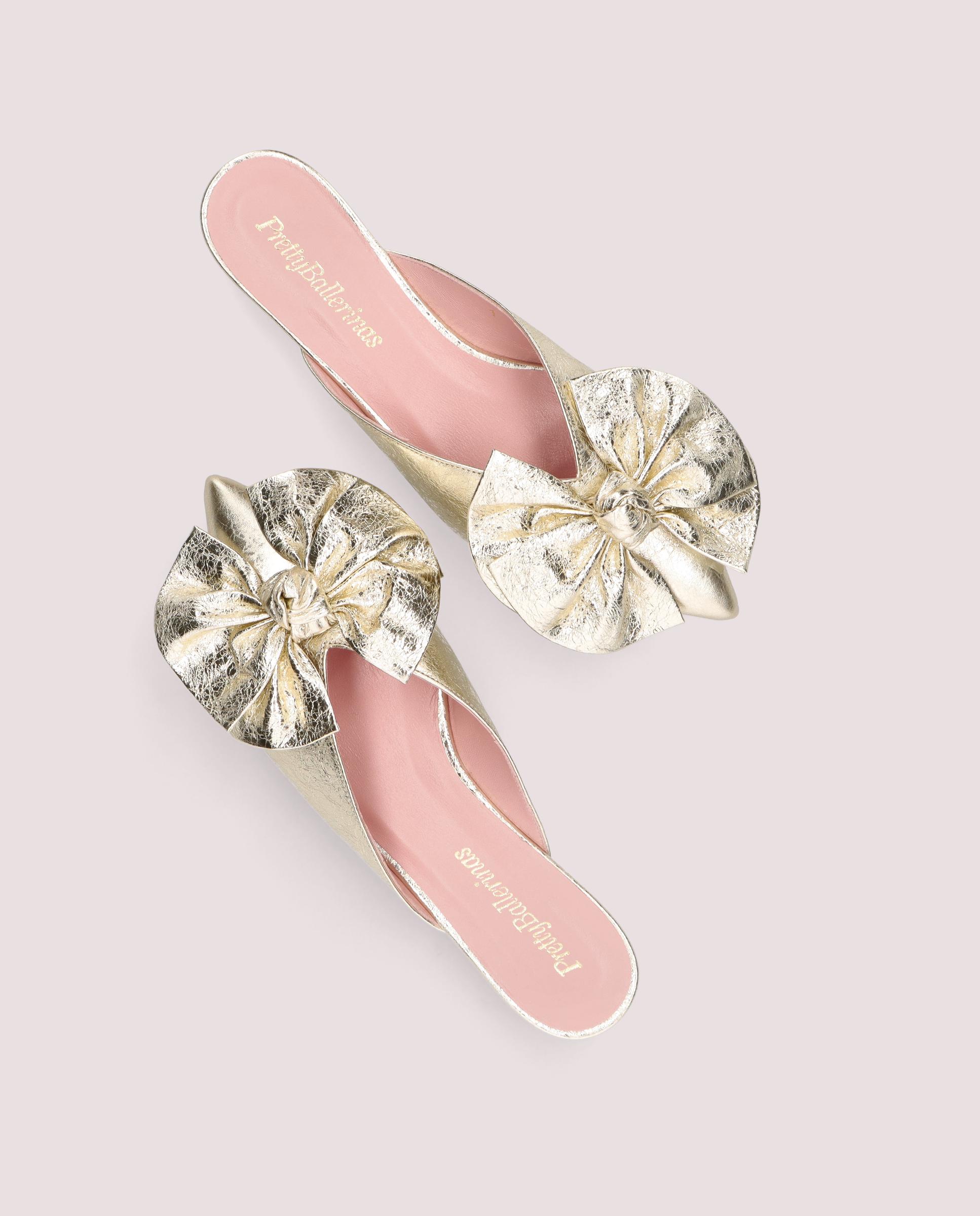 Mules em pele metálica Clementine Gold