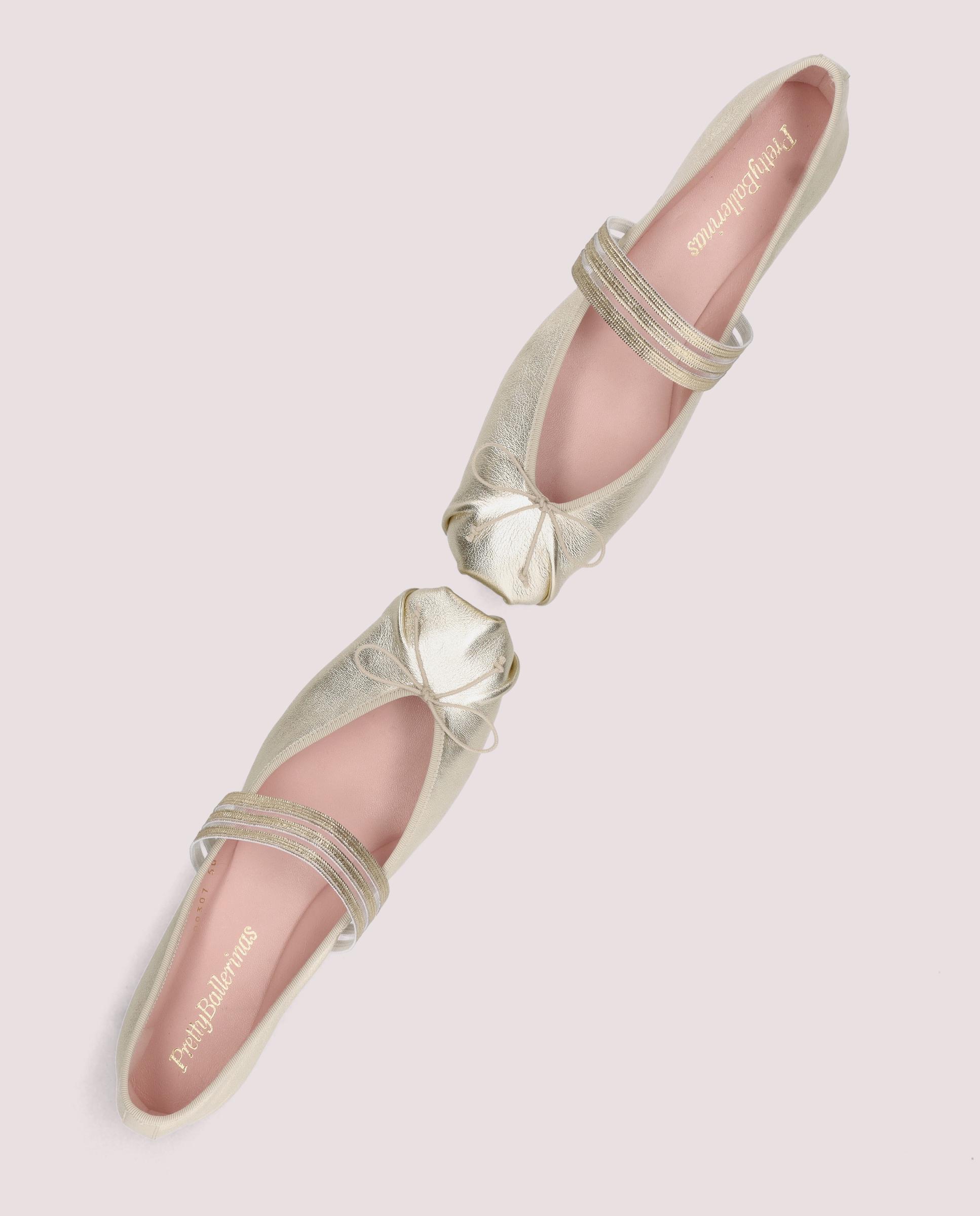 Bailarinas de couro metálico Kristen Gold