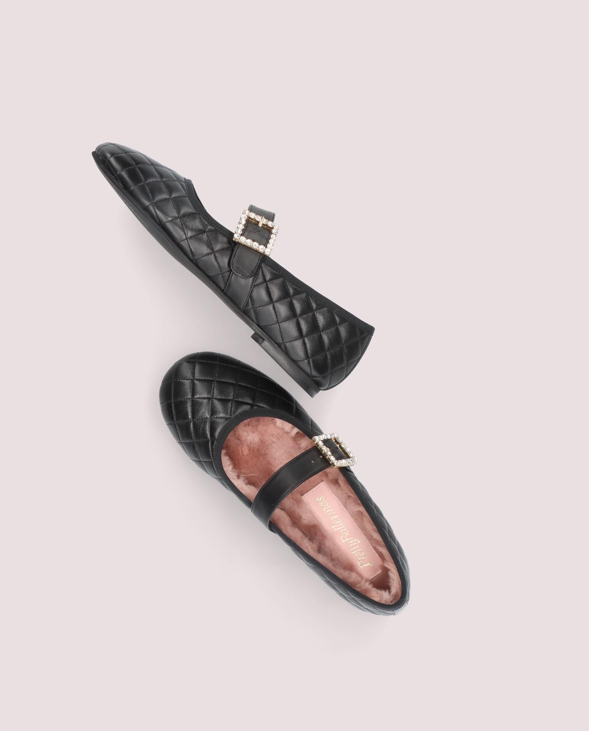 Georgia Ballet Flats BLACK LEATHER
