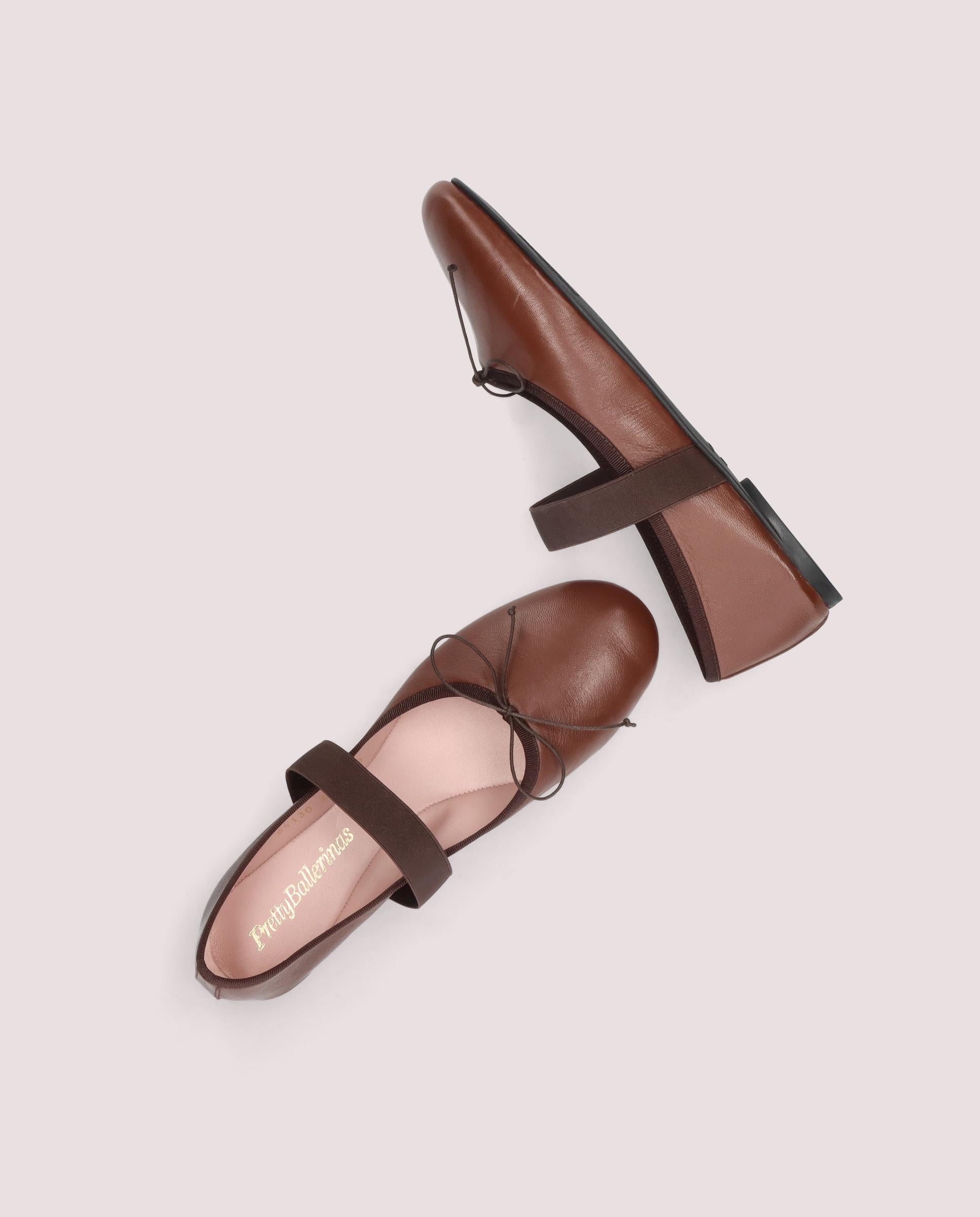 Ballerines en cuir marron Lea