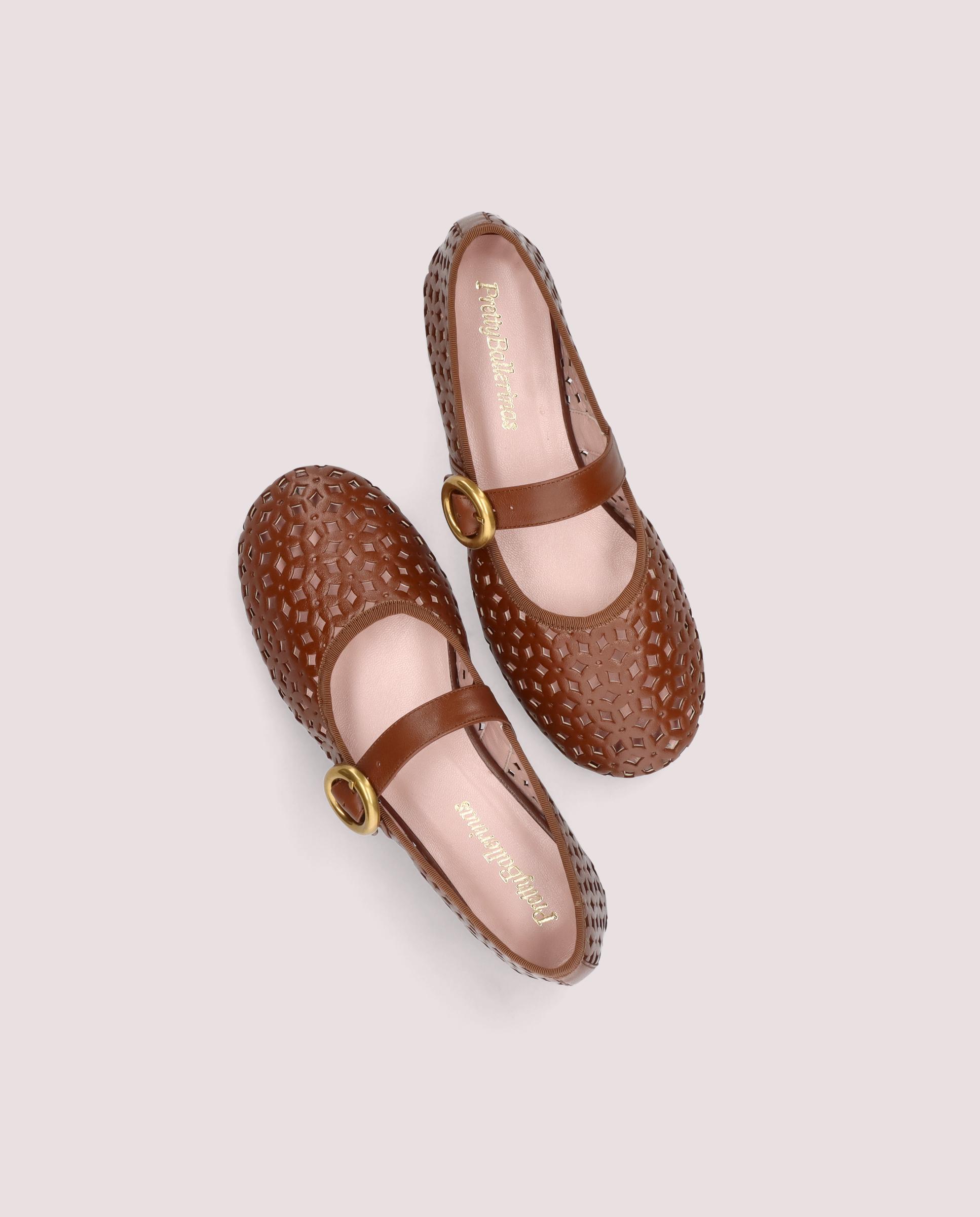 Ballerines en cuir marron Georgia