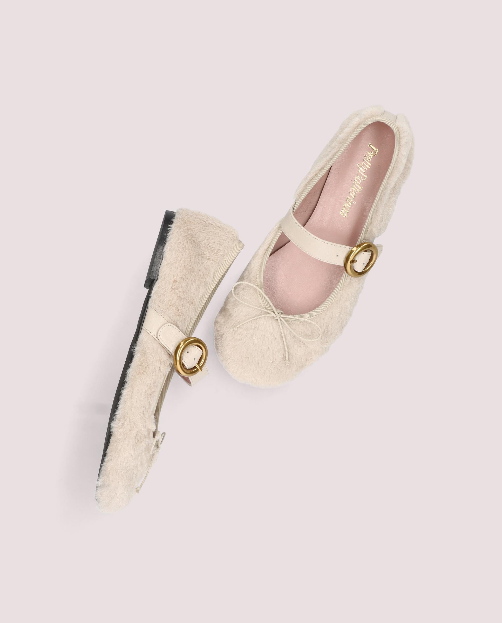 Georgia WOVEN WHITE Ballet Flats