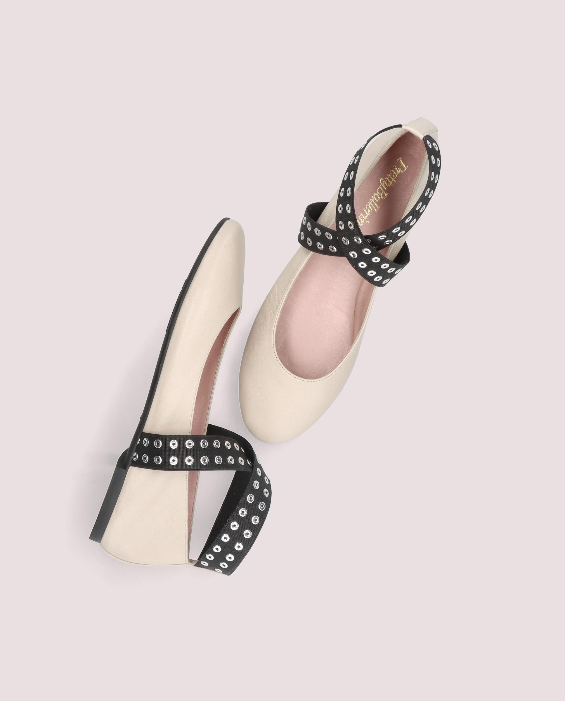 Nicole Ballet Flats WHITE LEATHER