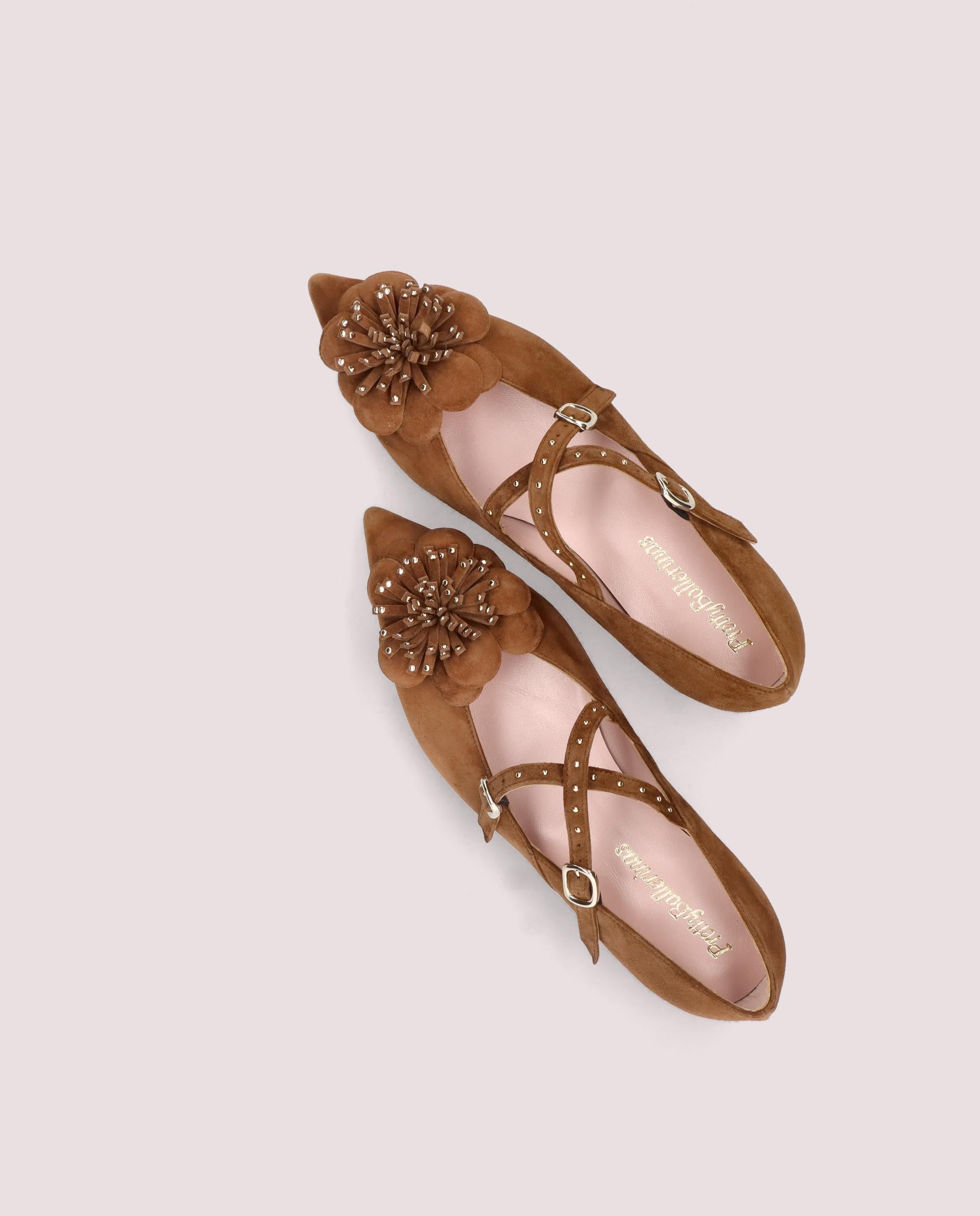 Ballerines Ella en daim marron