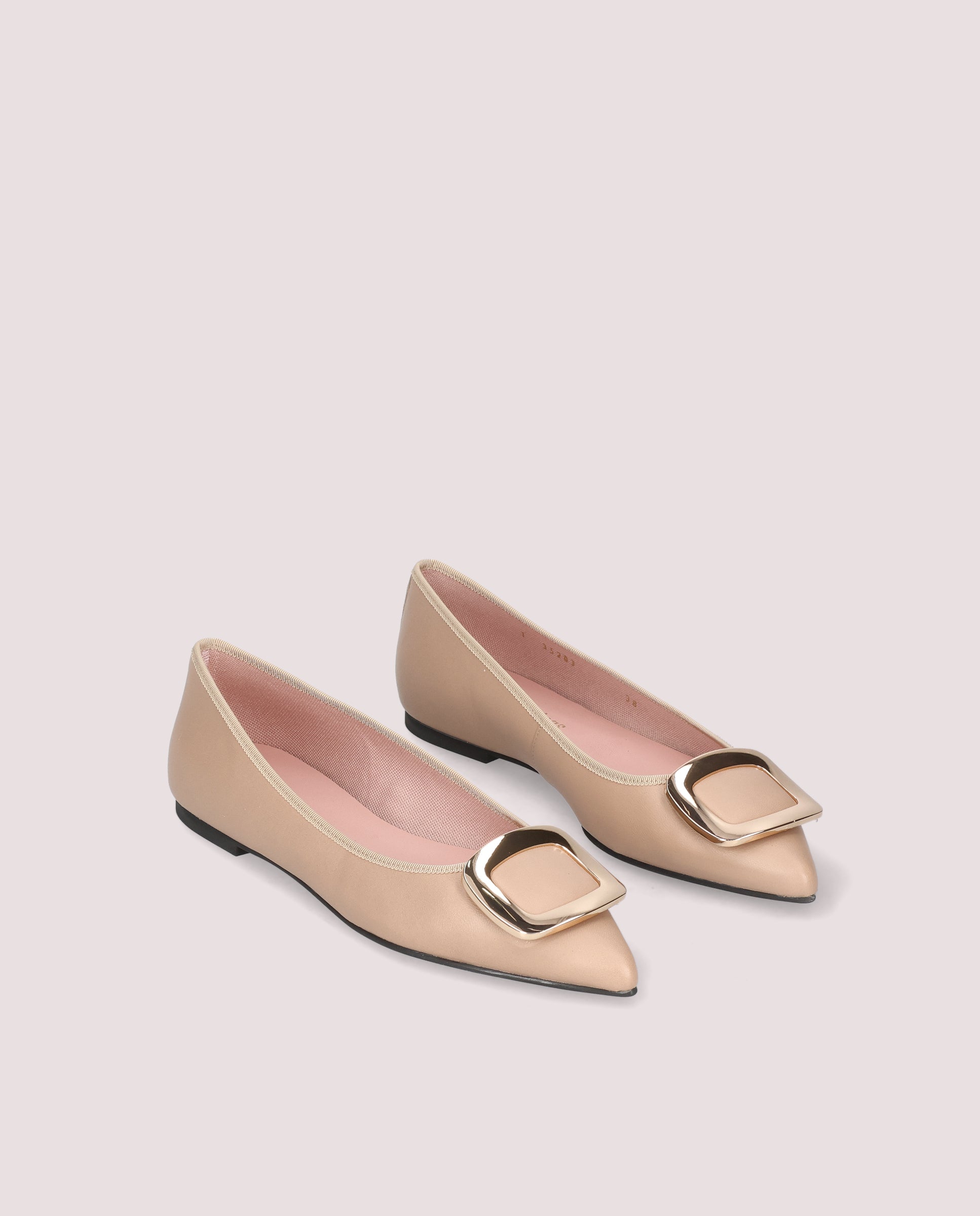 Ella ballerina in nude leather