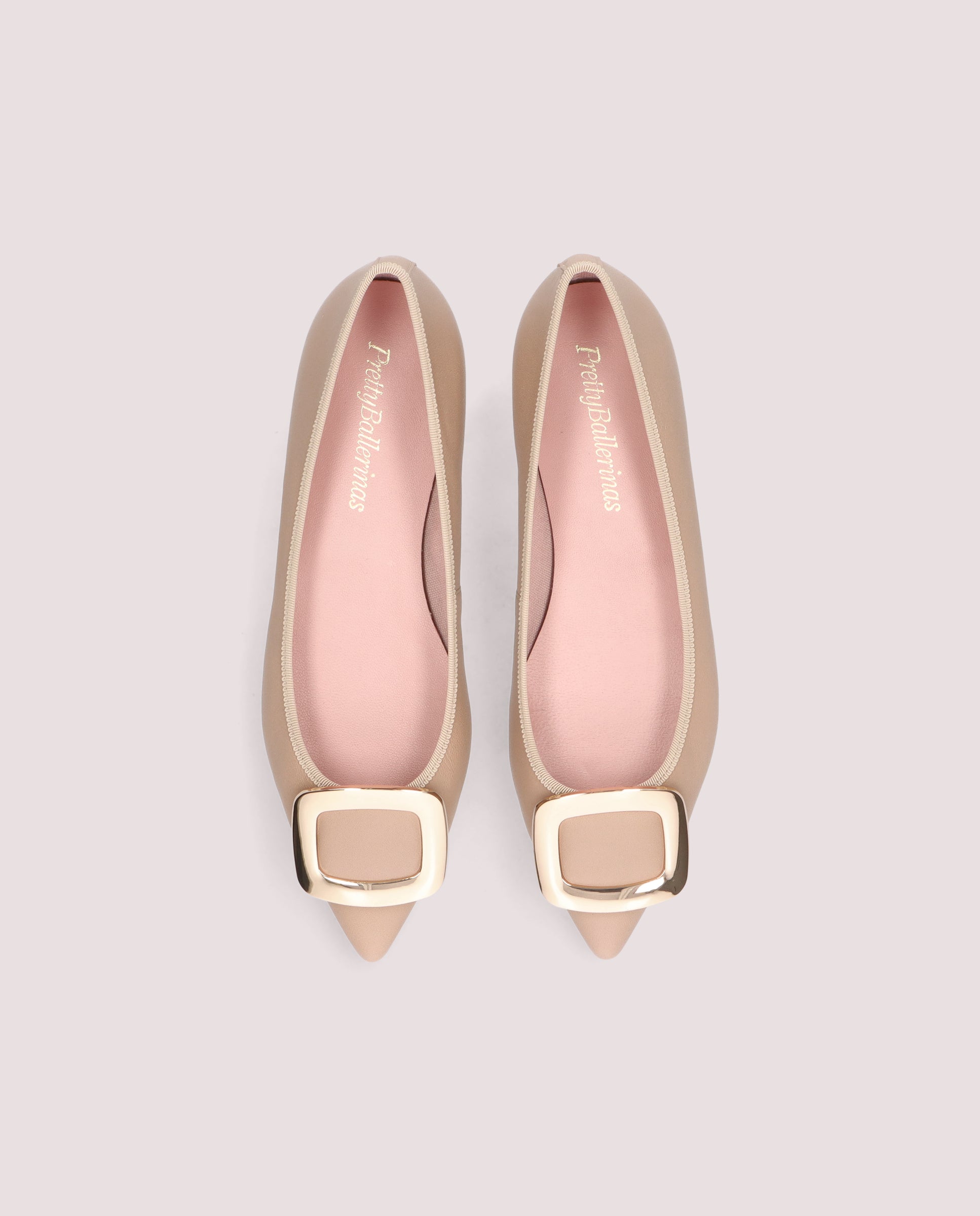 Ella ballerina in nude leather