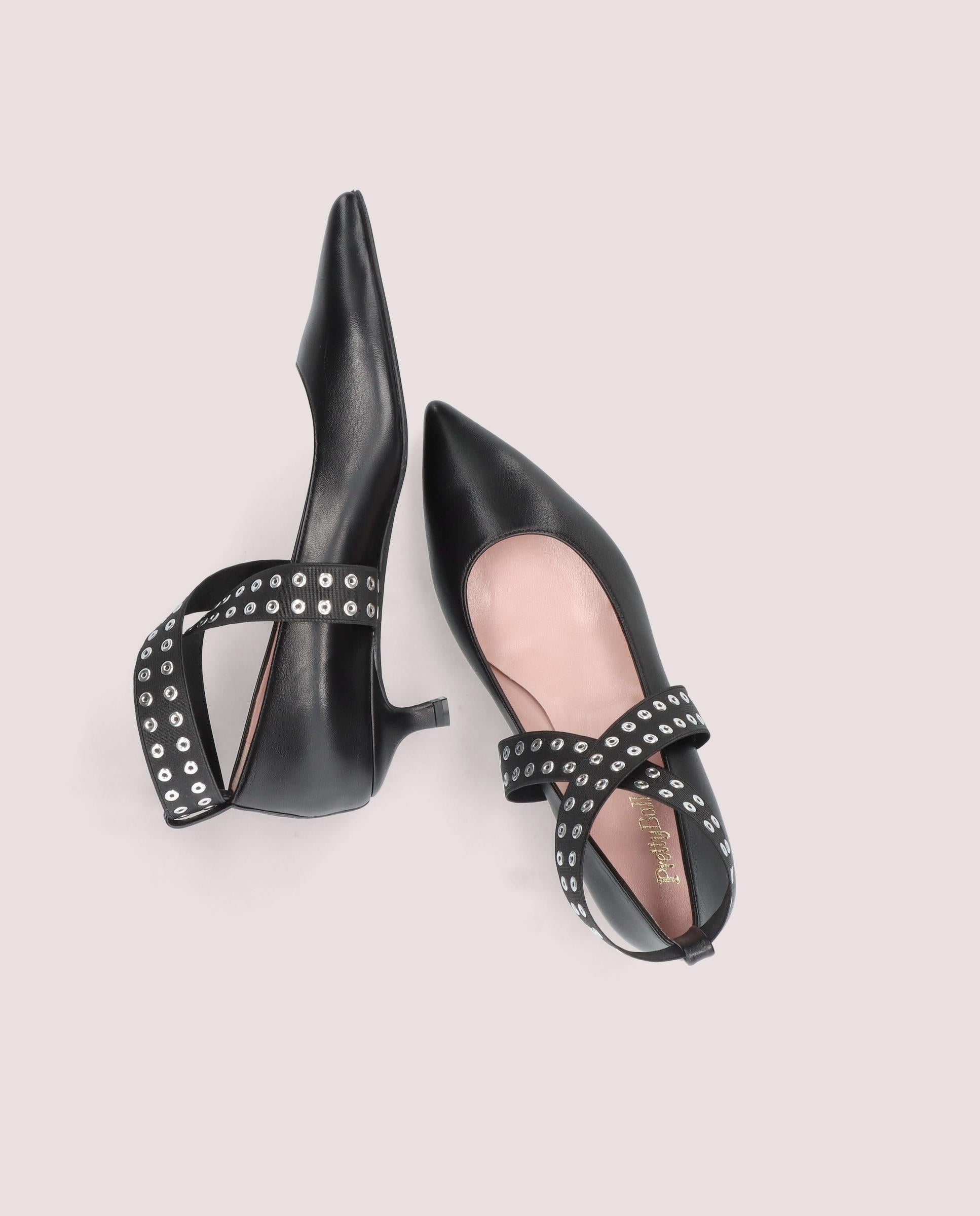 Salão Kendall Black Leather