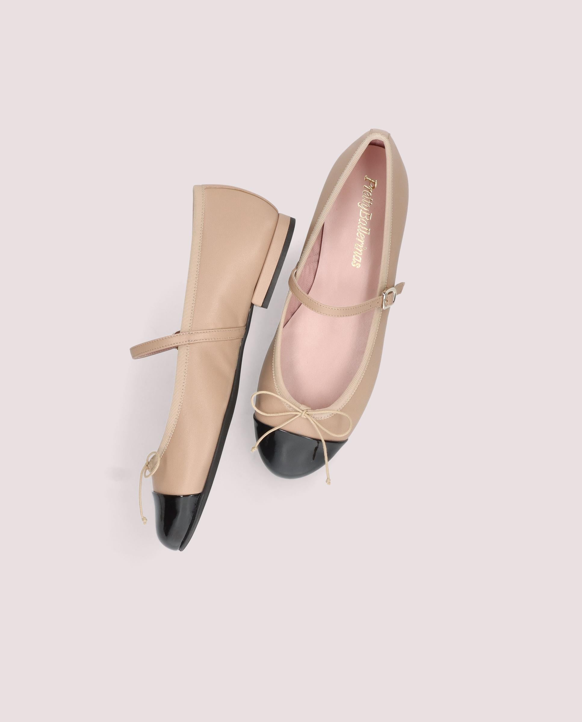 Ballerines en cuir beige Irma