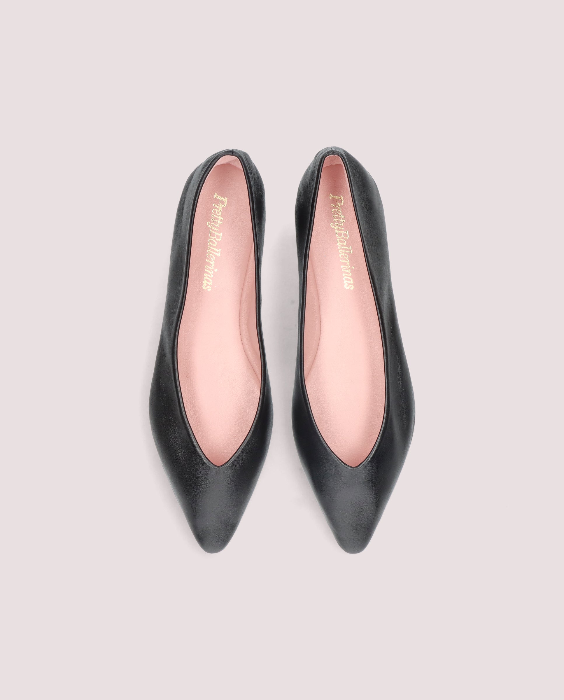 TYRA BLACK LEATHER Ballet Flats