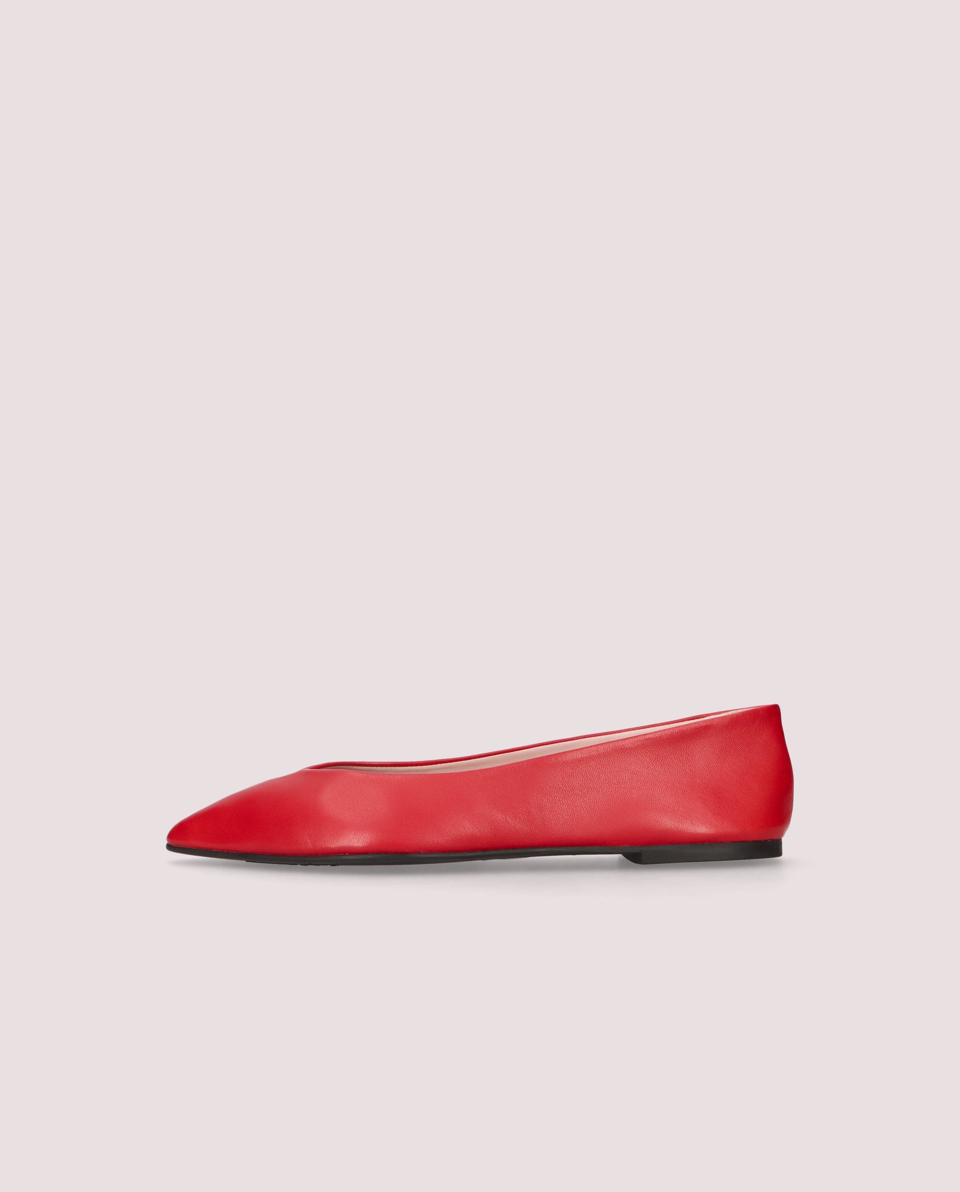 TYRA RED LEATHER Ballet Flats