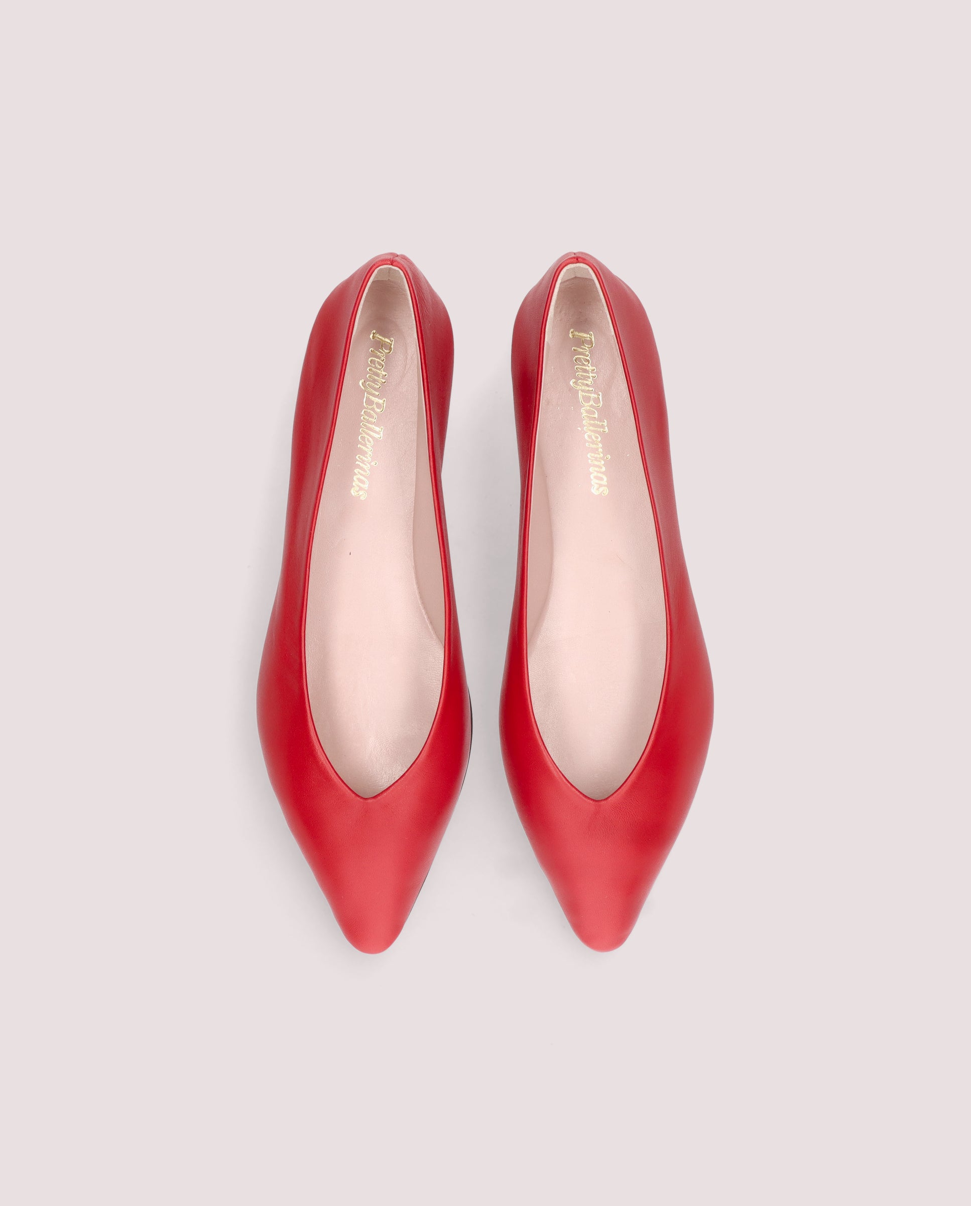 TYRA RED LEATHER Ballet Flats