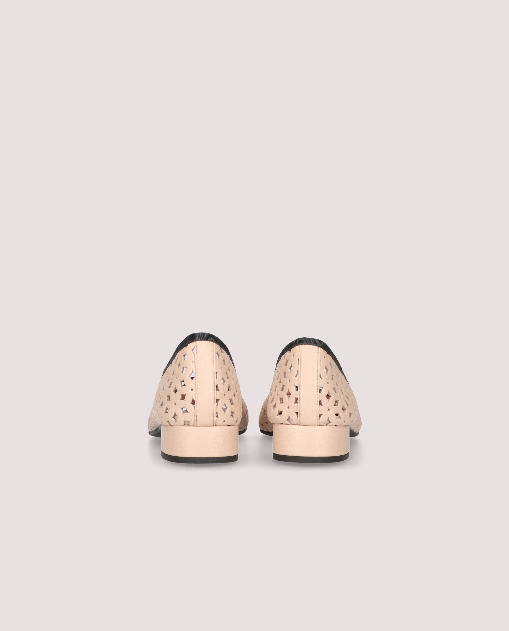 Gretschen ballerina in nude perforated leather