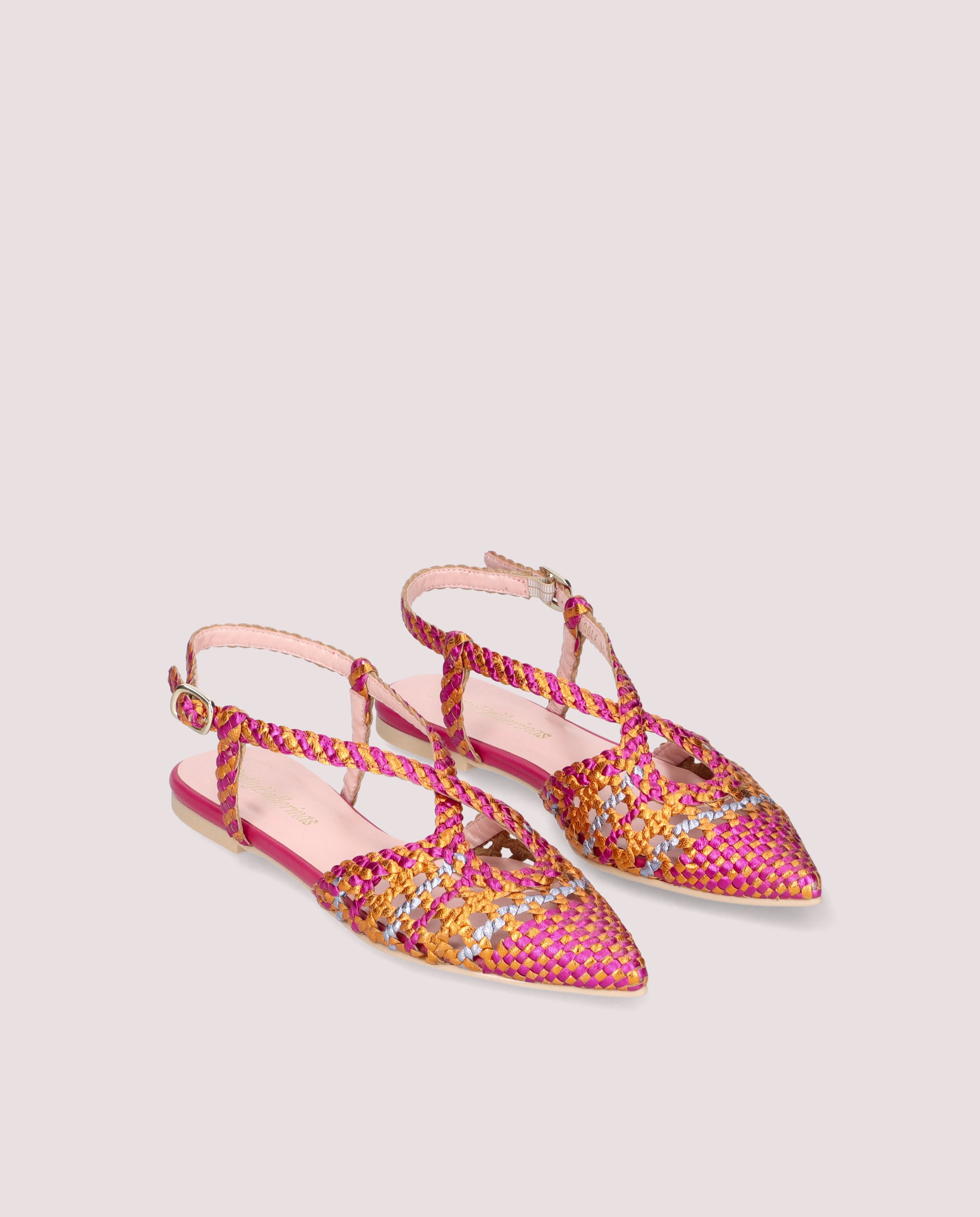 Ella ballerina in multicoloured woven leather