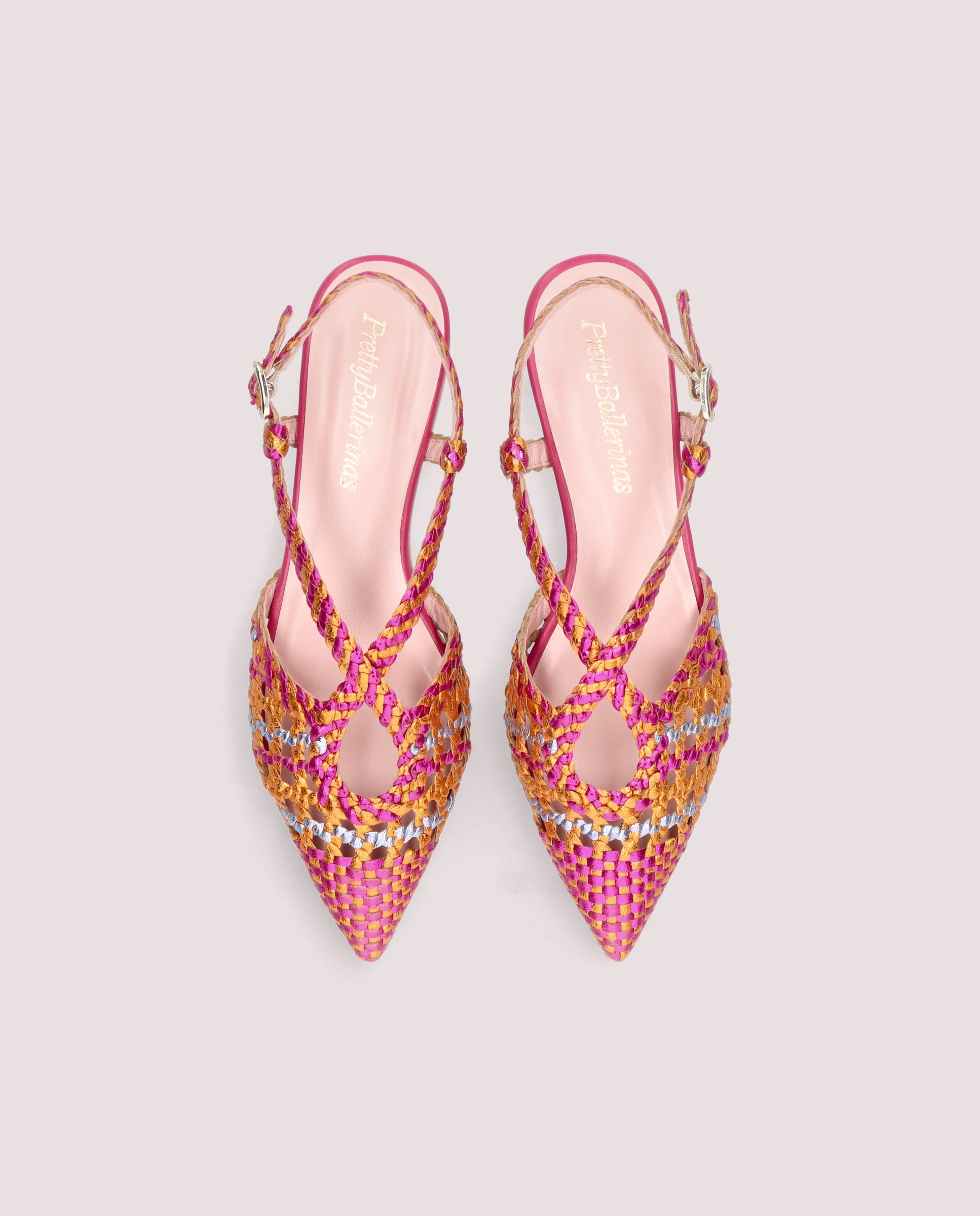 Ella ballerina in multicoloured woven leather