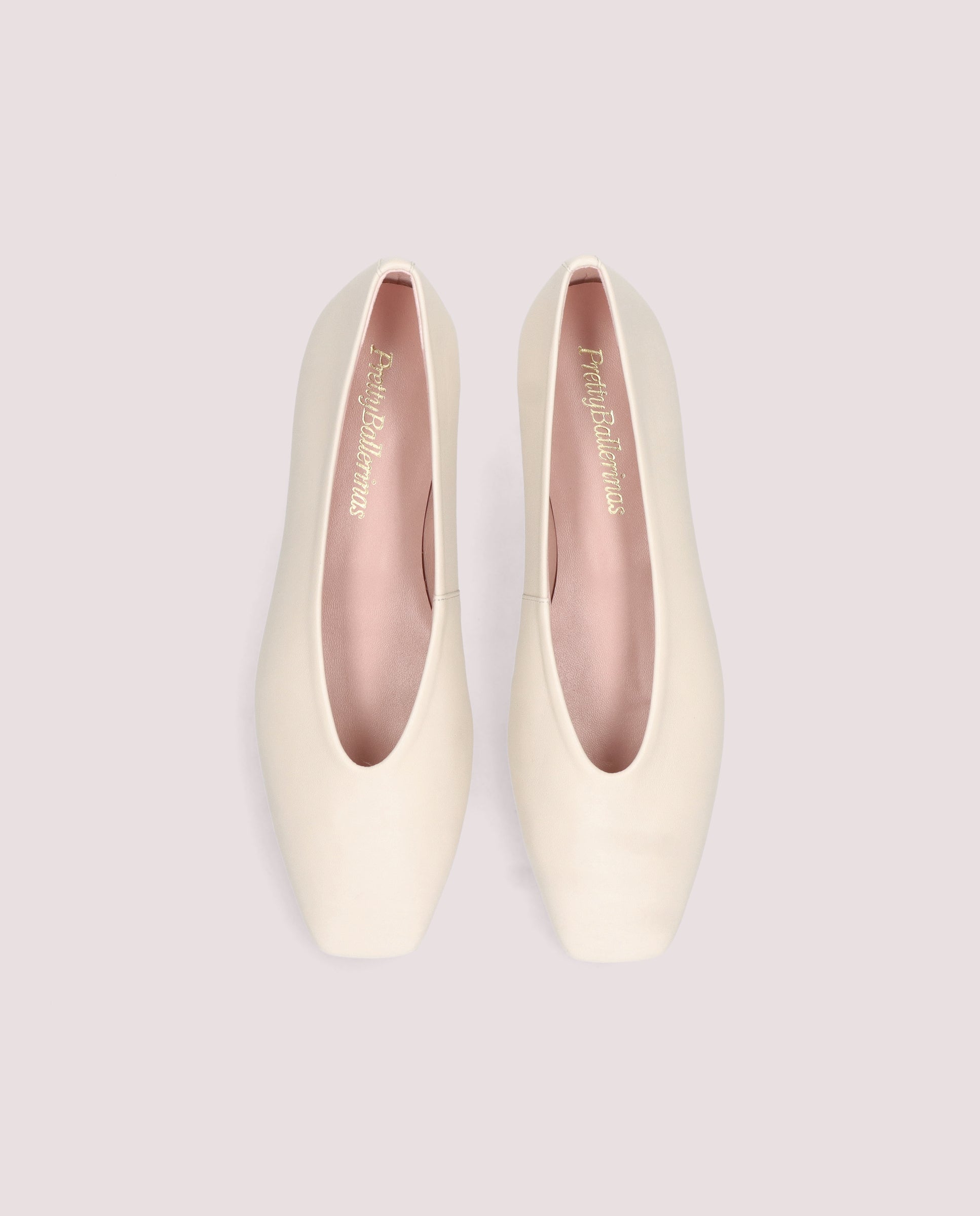 Camille ballerina in soft ivory leather