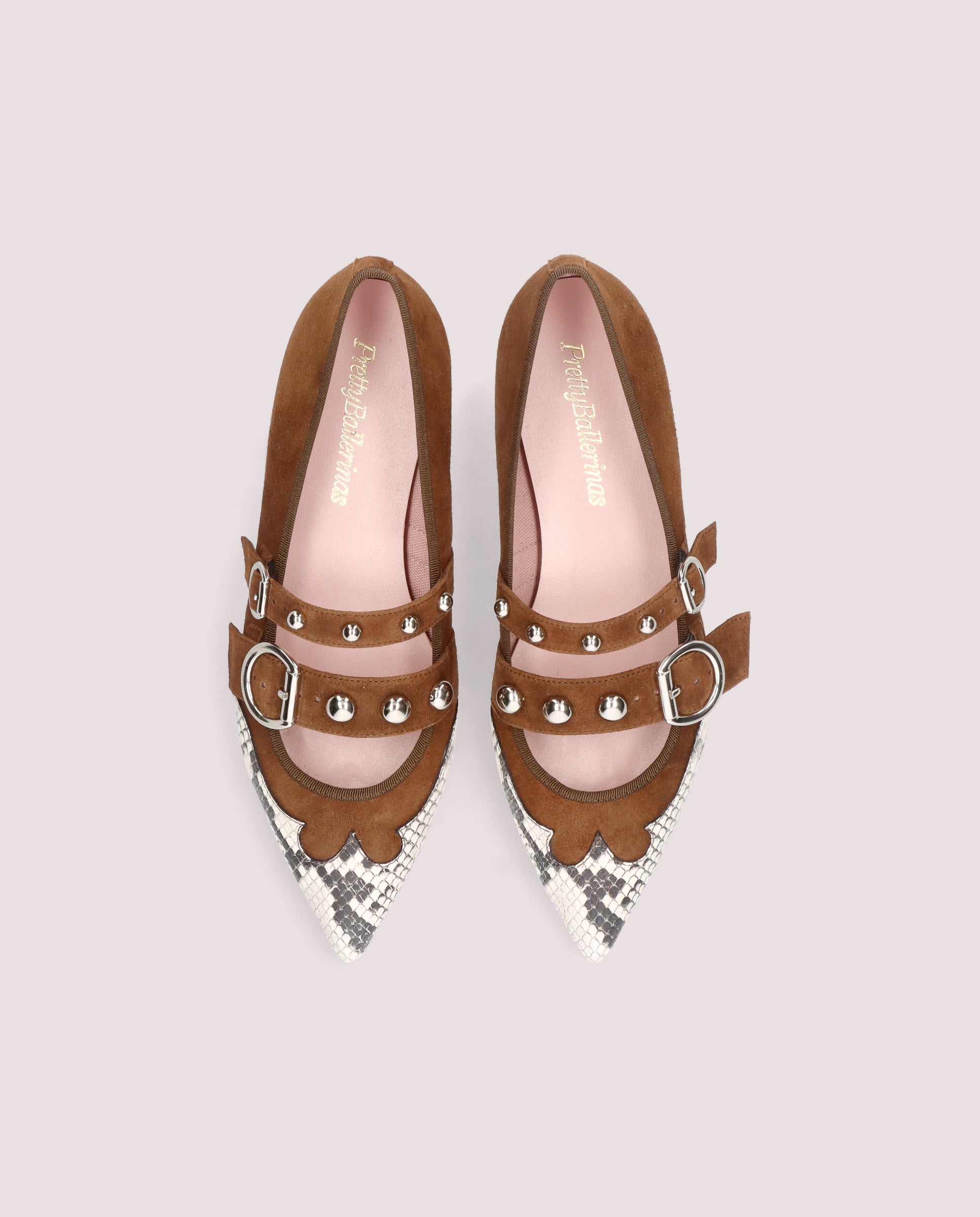 Paris Ballerina in chestnut suede