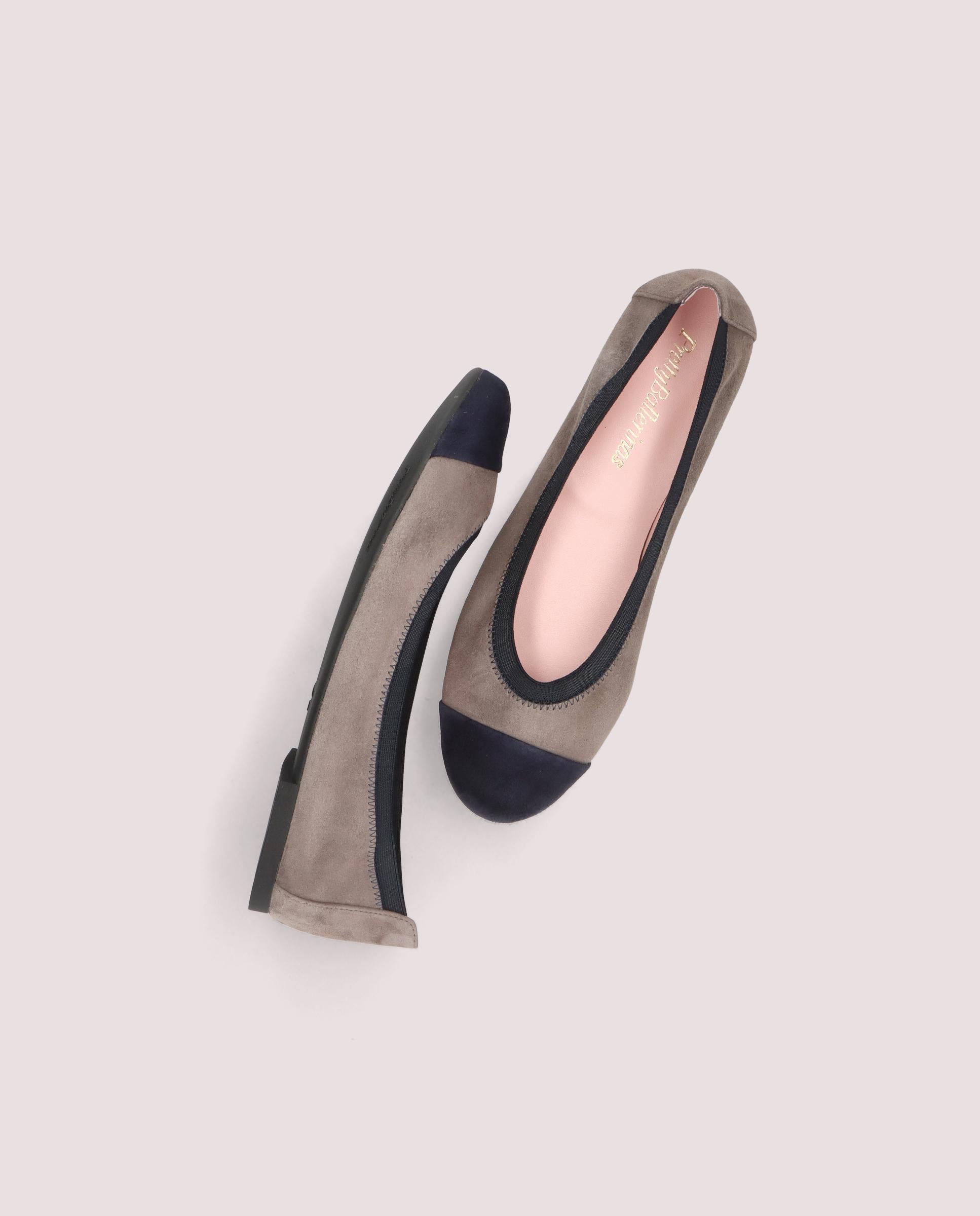 Nicole ballerina in soft grey suede