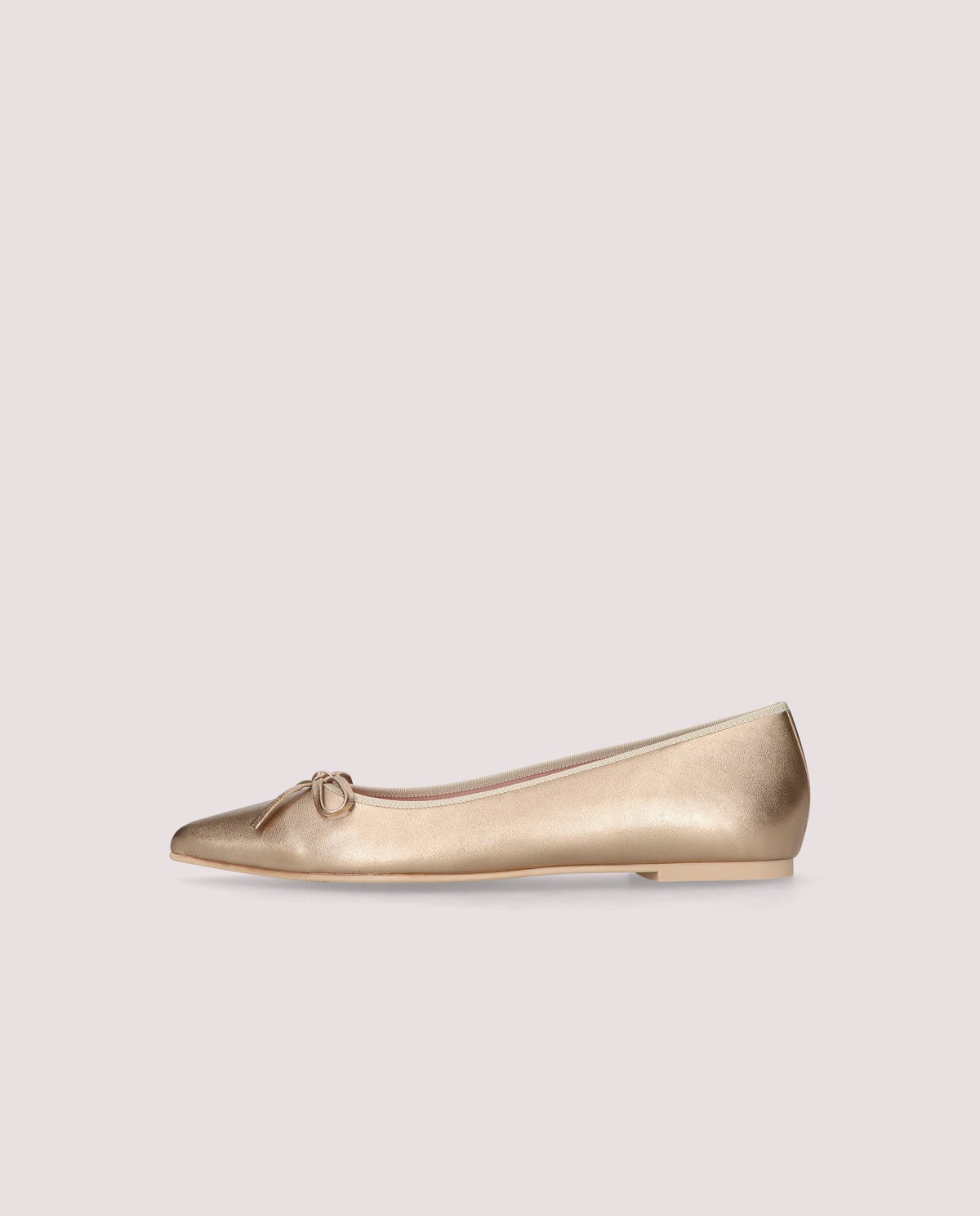 Paris ballerina in nude metallic leather