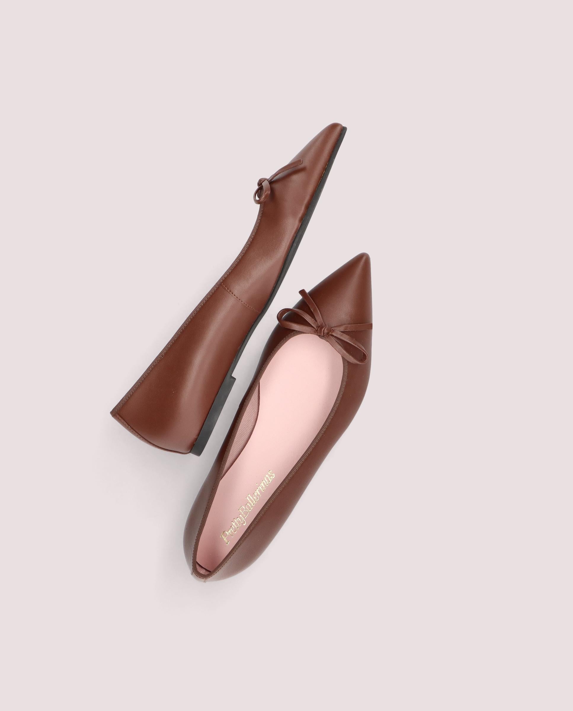 Paris ballerina in soft brown leather