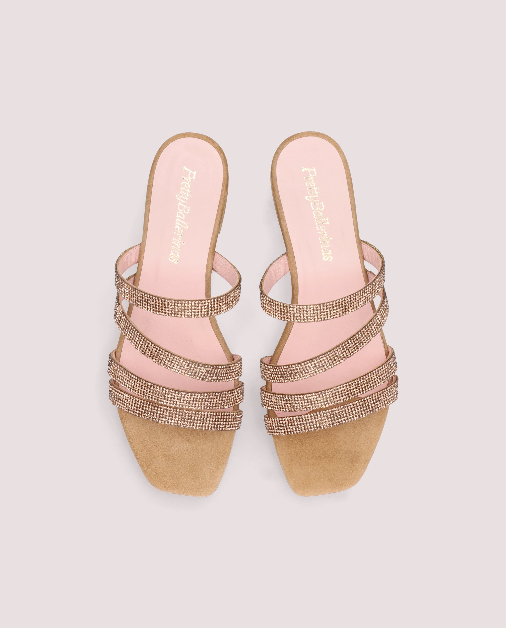 Vista alternativa de Sandalias Eva Marrones Ante por PrettyBallerinas