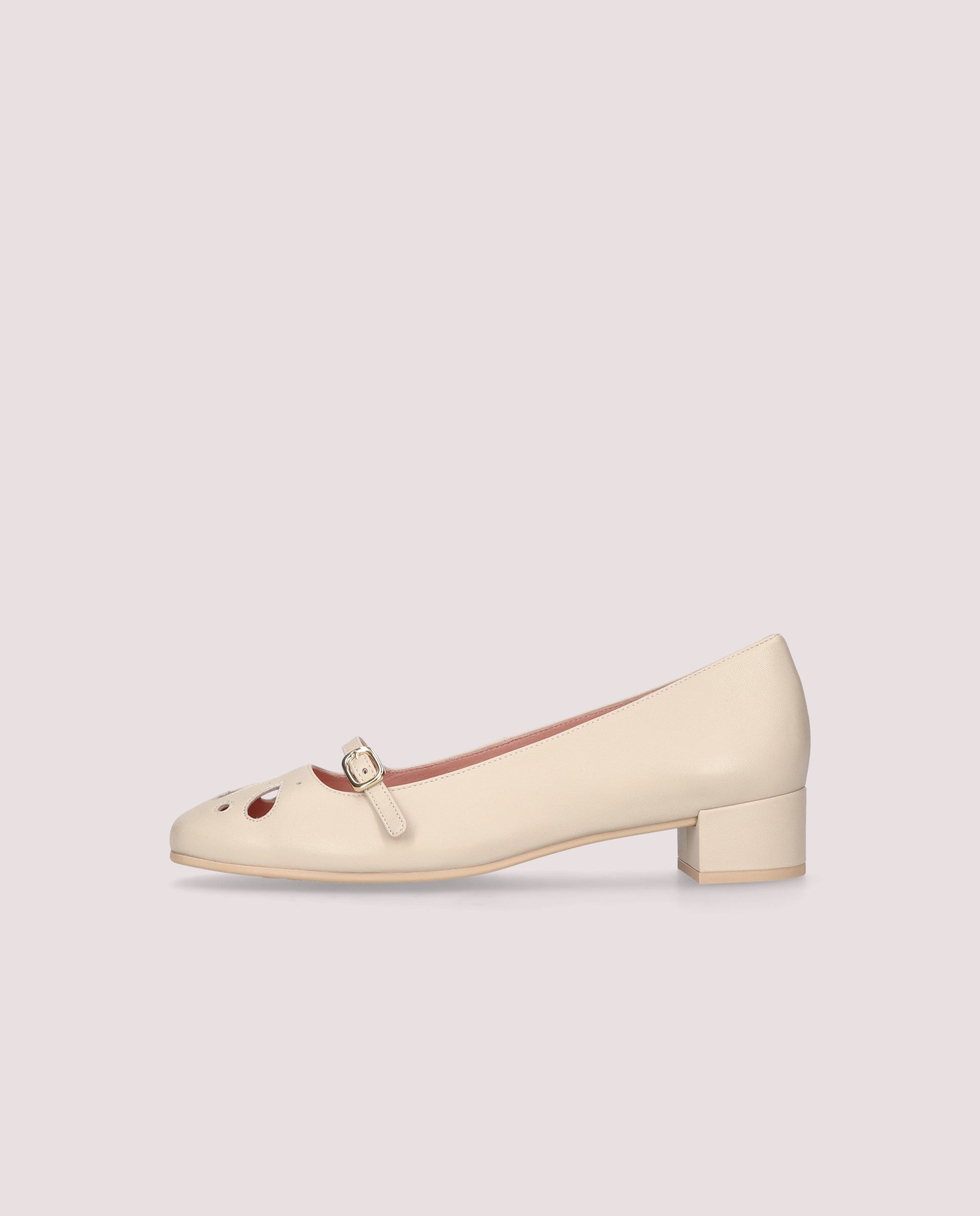 Odette ballerina in soft ivory leather