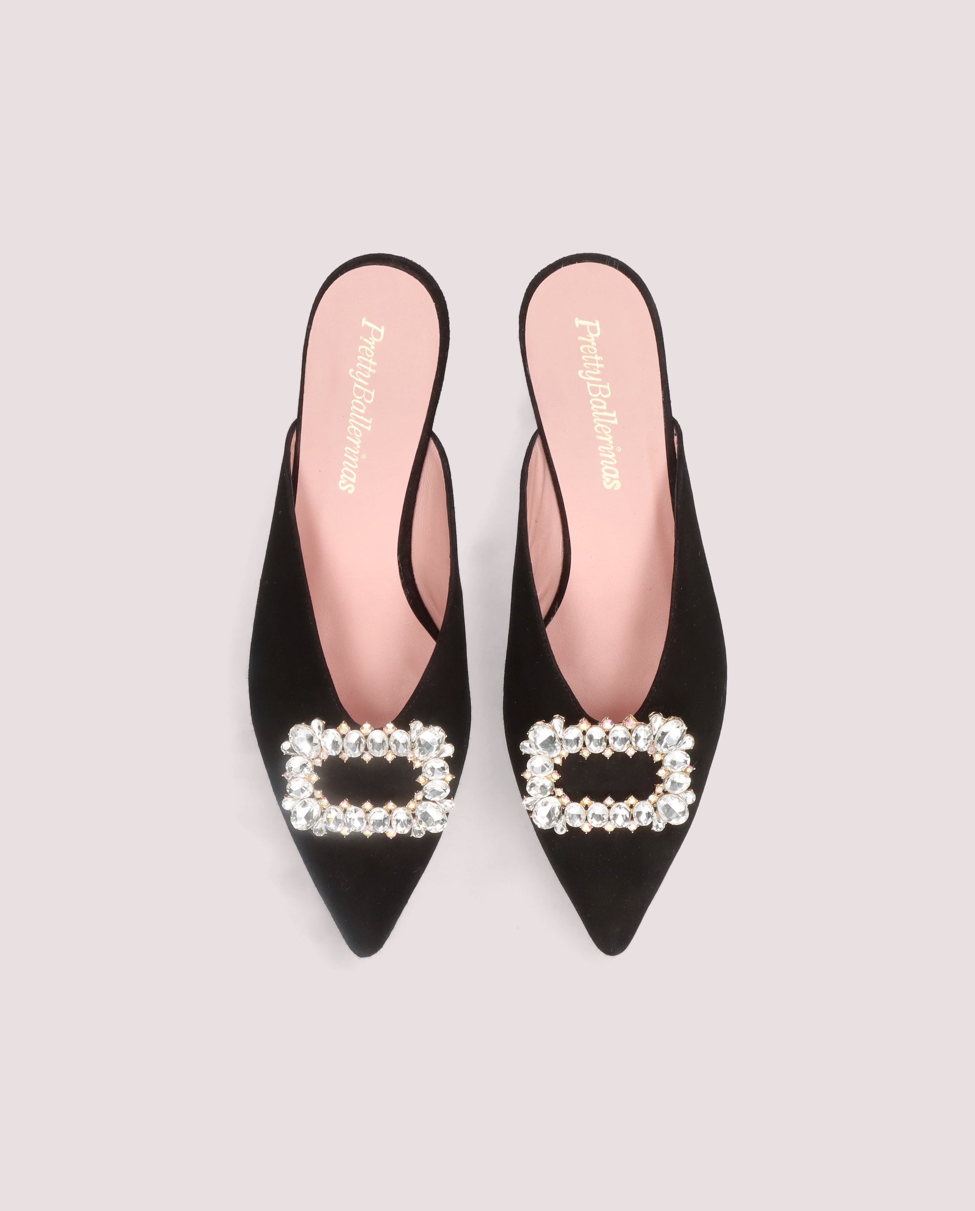 Clementine mule in soft black suede