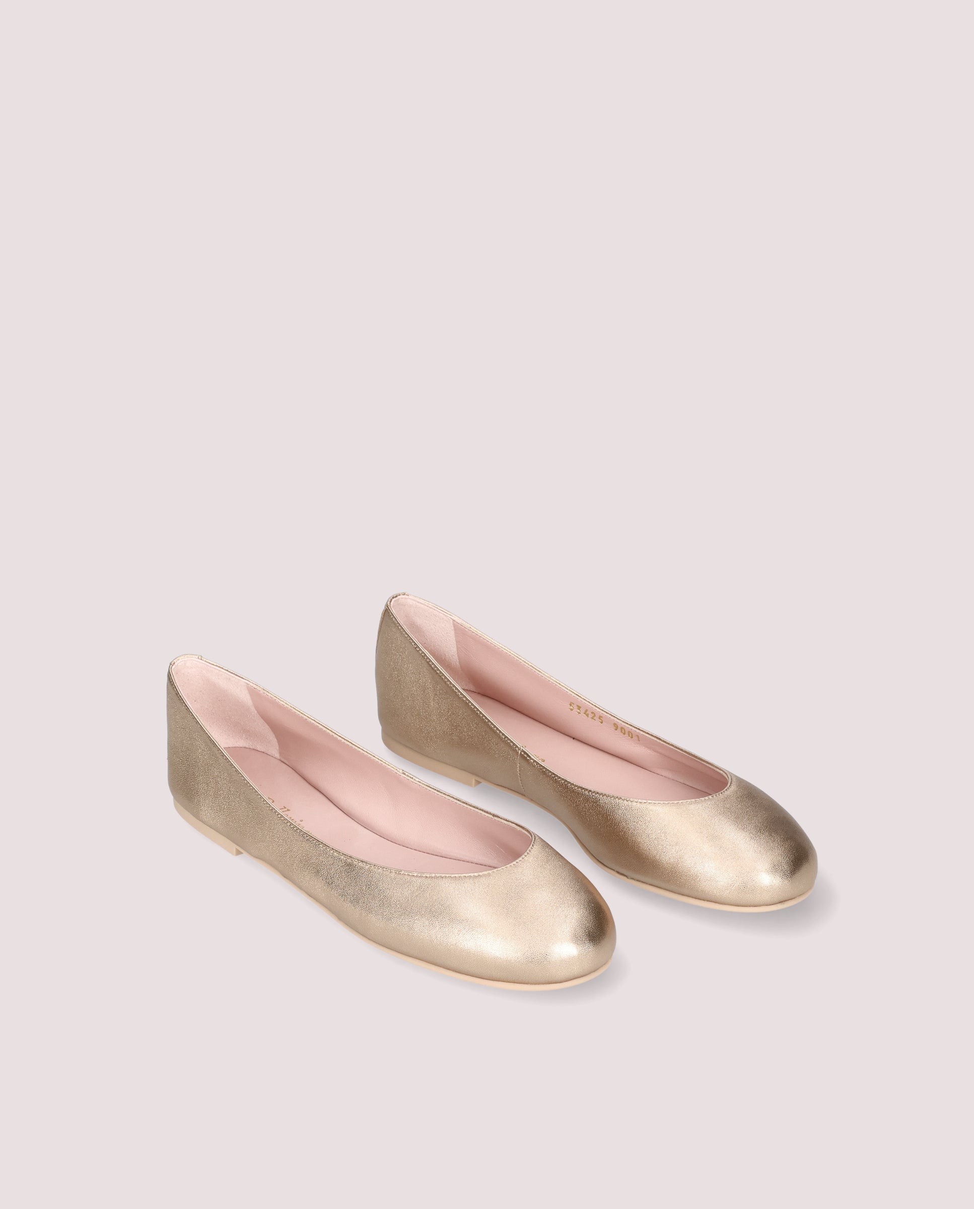 Image of Rosario ballerina in nude metallic leather by PrettyBallerinas