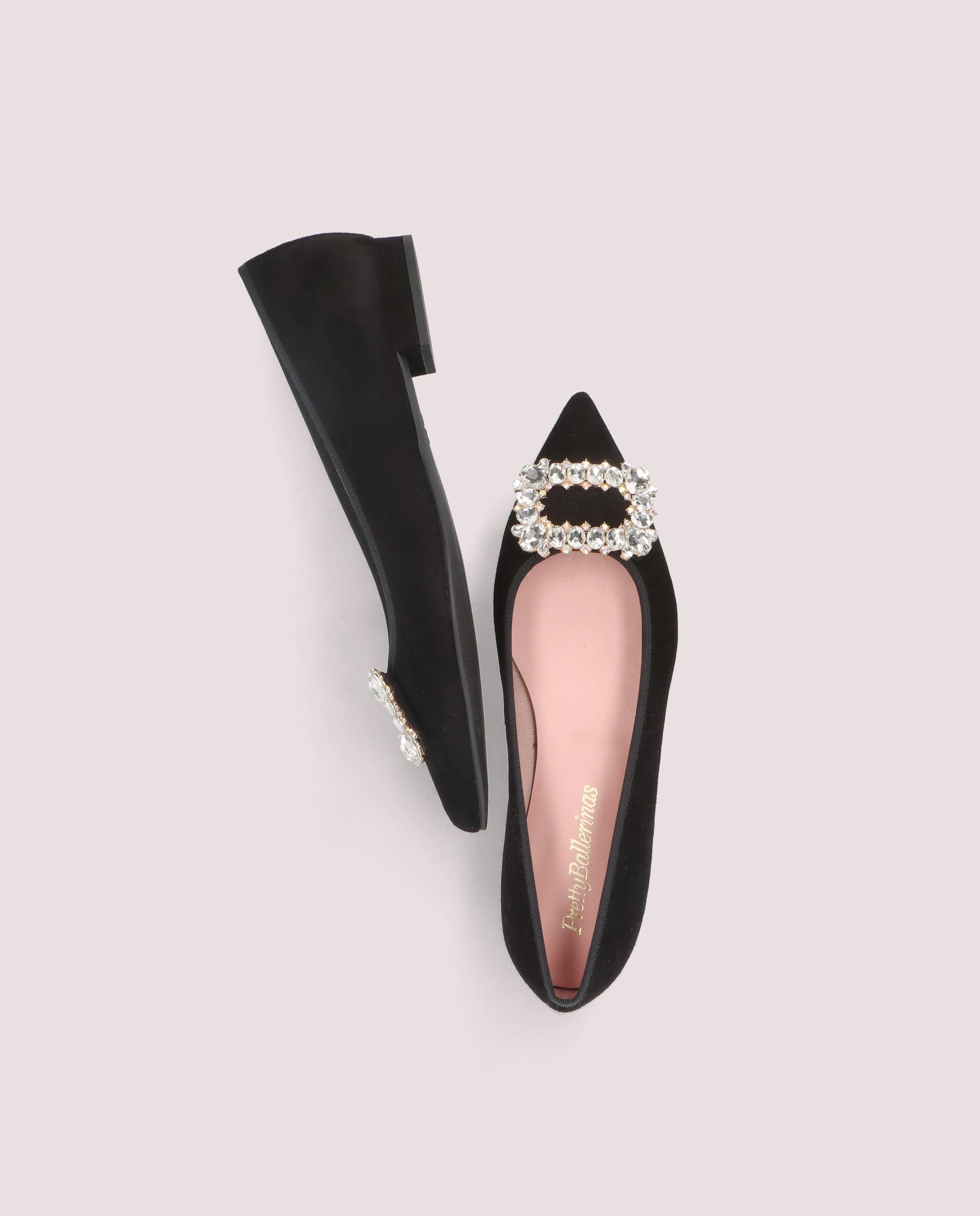 Clementine ballerina in soft black suede
