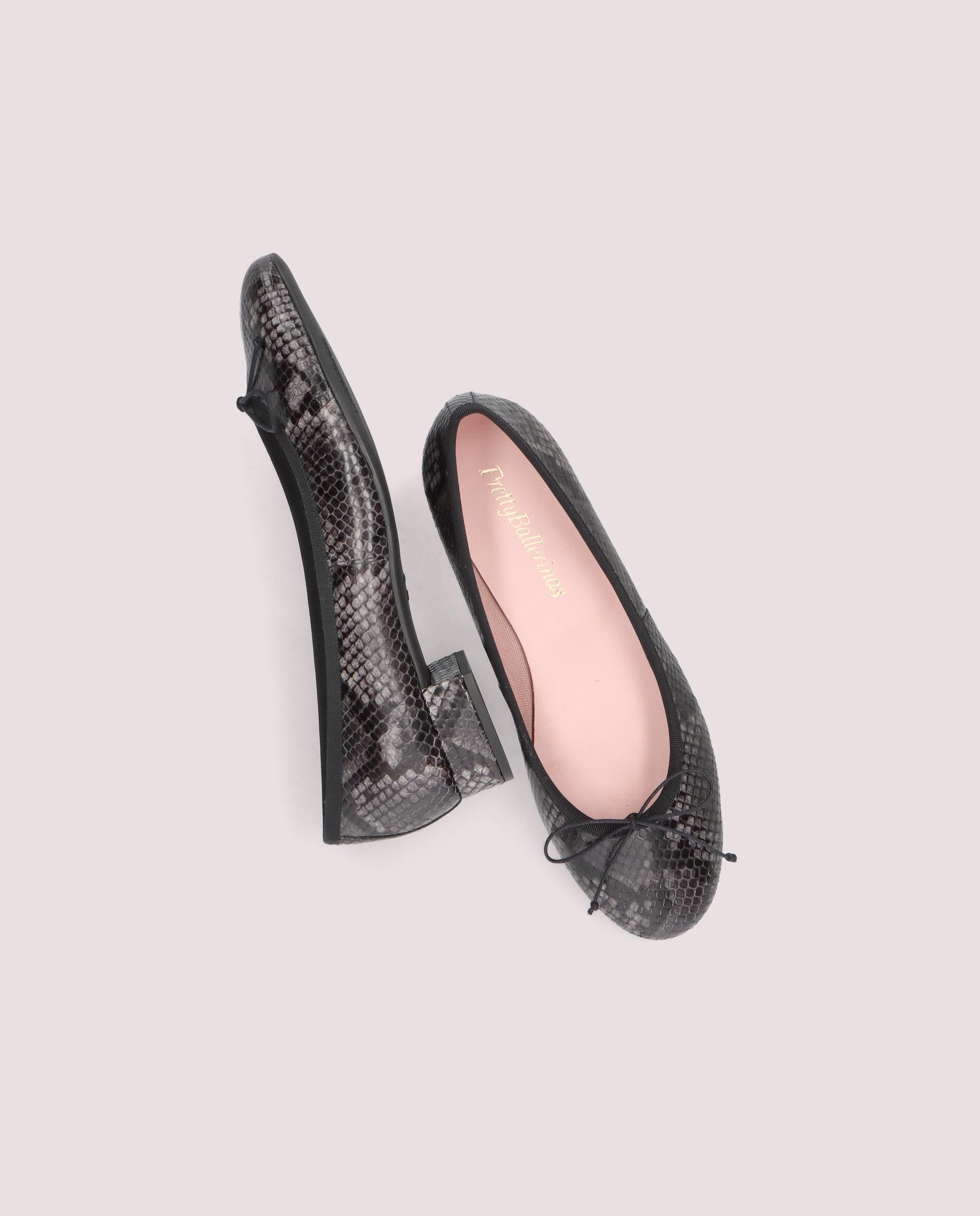 Gretschen ballerina aus schlangenprint leder