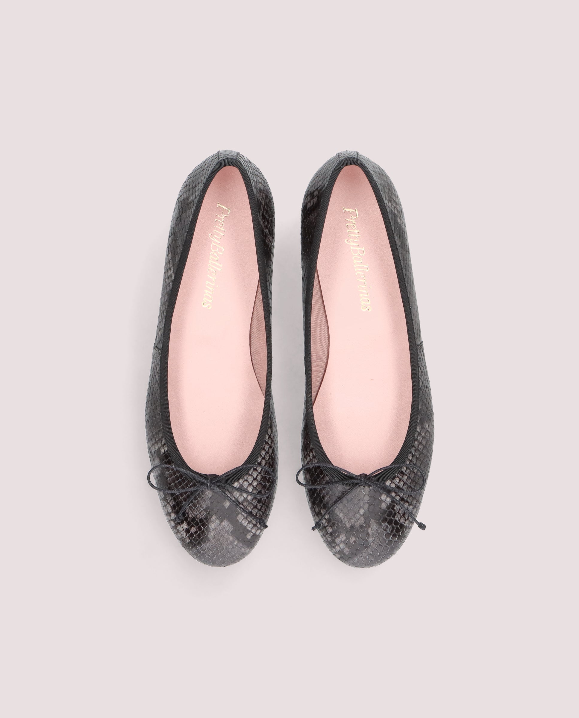 Gretschen ballerina aus schlangenprint leder