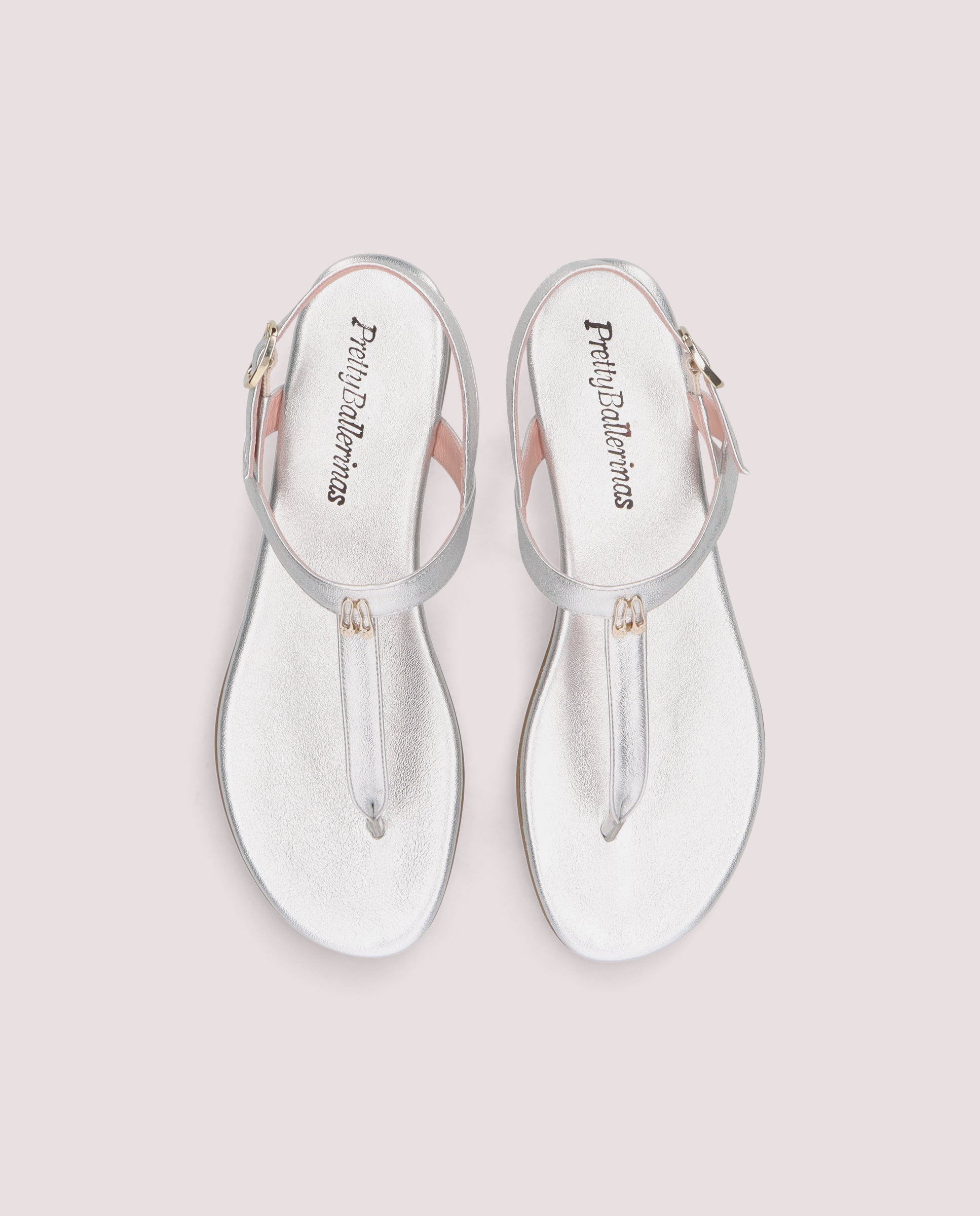 Vista alternativa de Sandalias Judy Plateados Pieles metalizadas por PrettyBallerinas