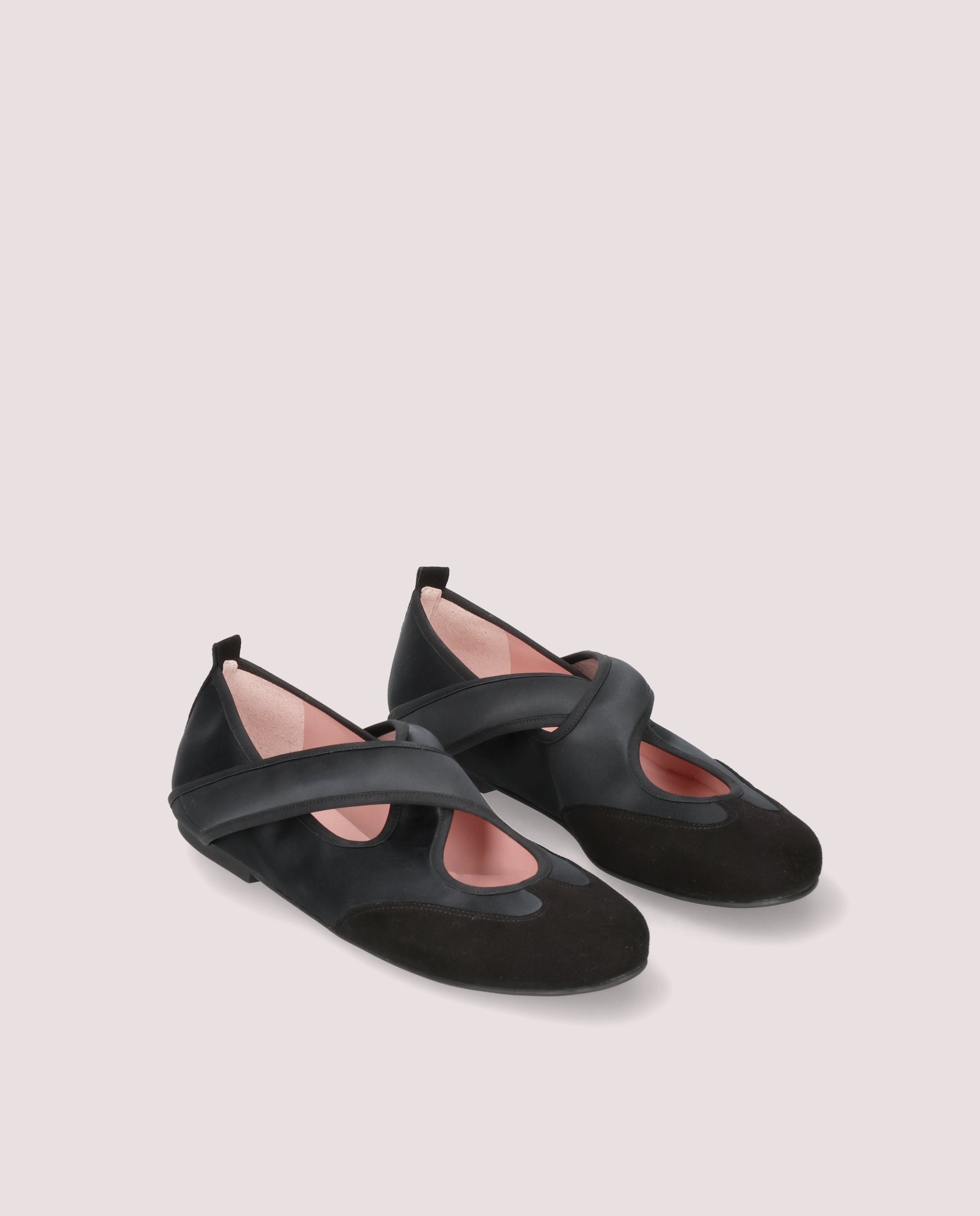 Image of Rosario ballerina in soft black suede by PrettyBallerinas