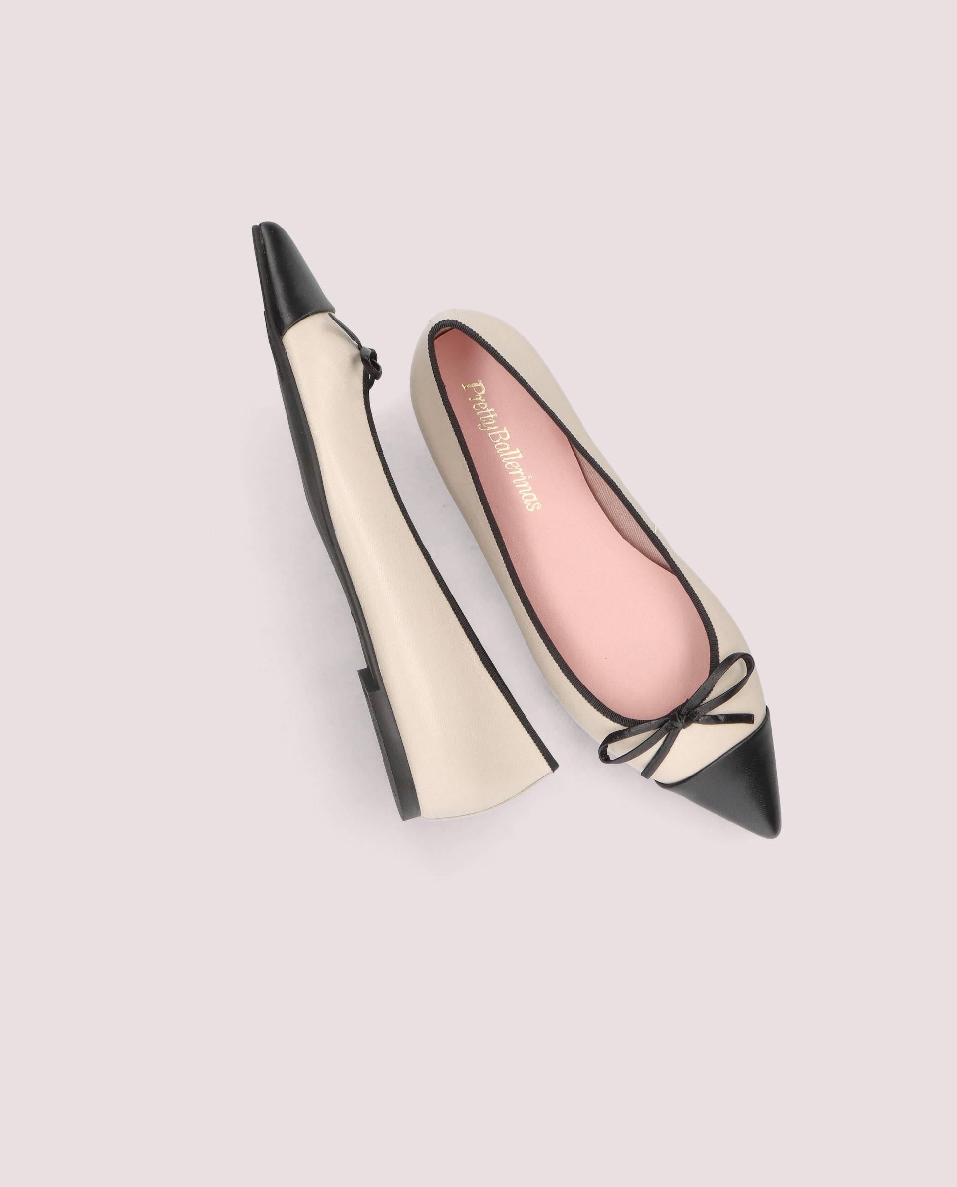 Paris ballerina in soft beige leather