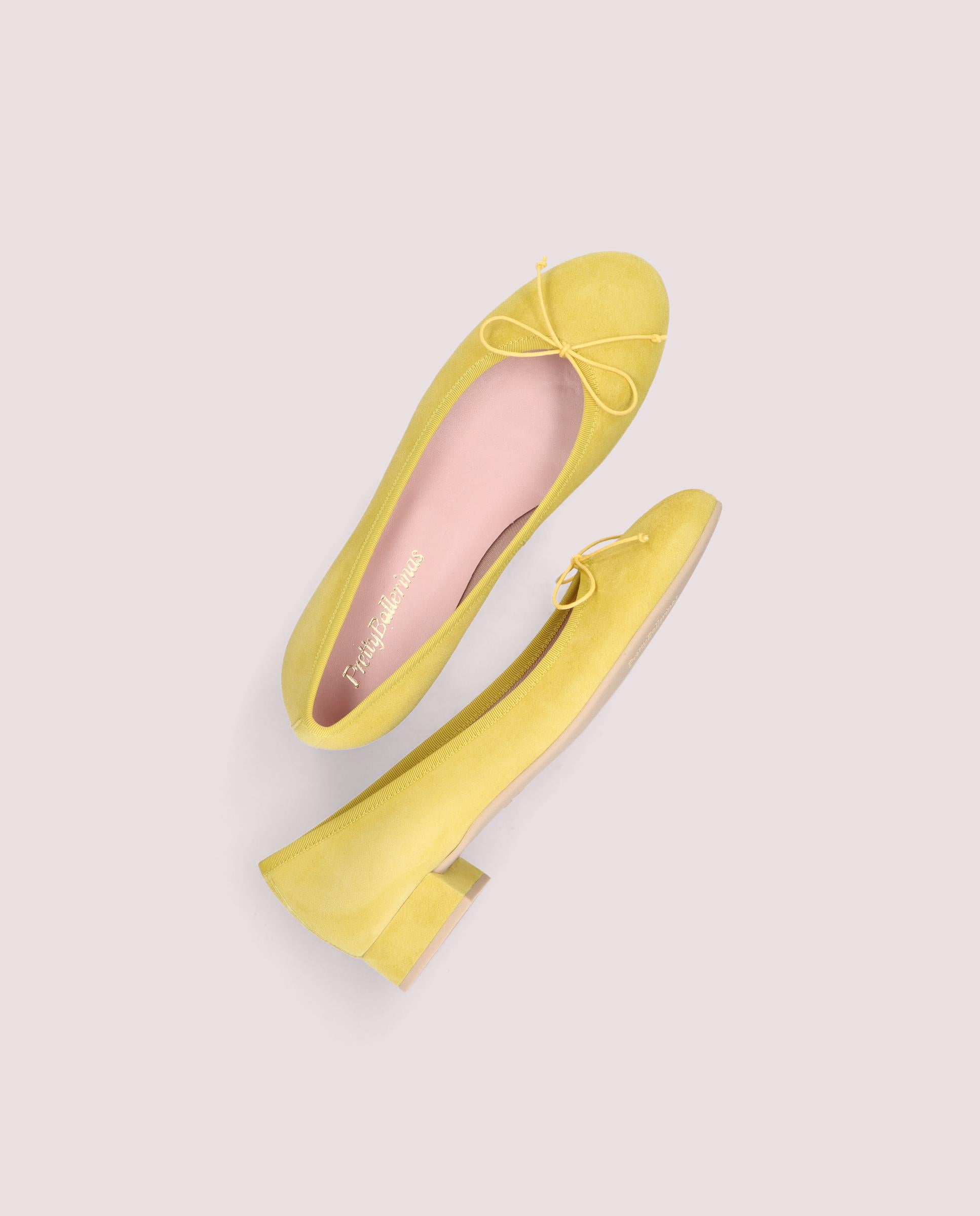 Gretschen ballerina in soft yellow suede