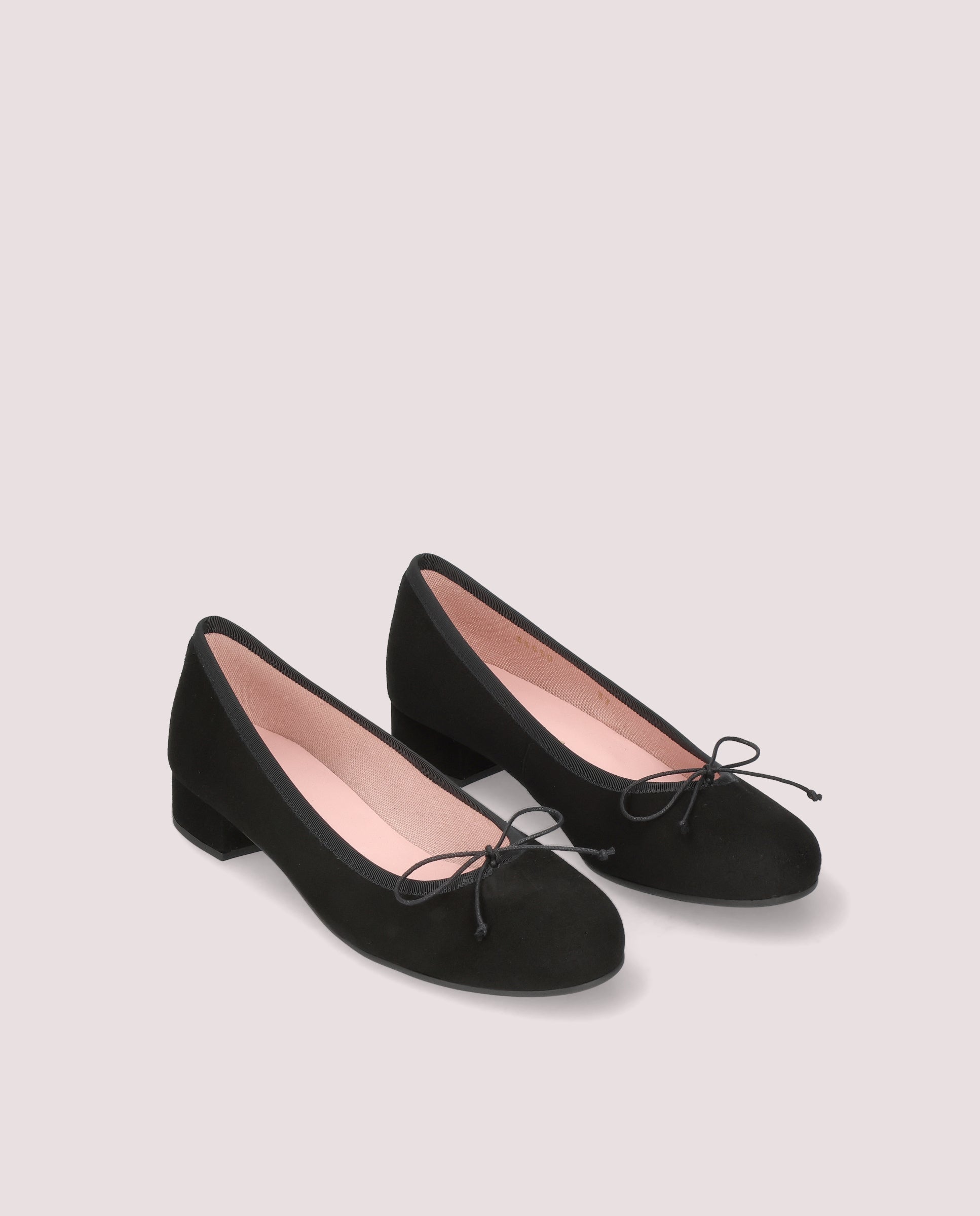 Image of Gretschen ballerina in soft black suede by PrettyBallerinas