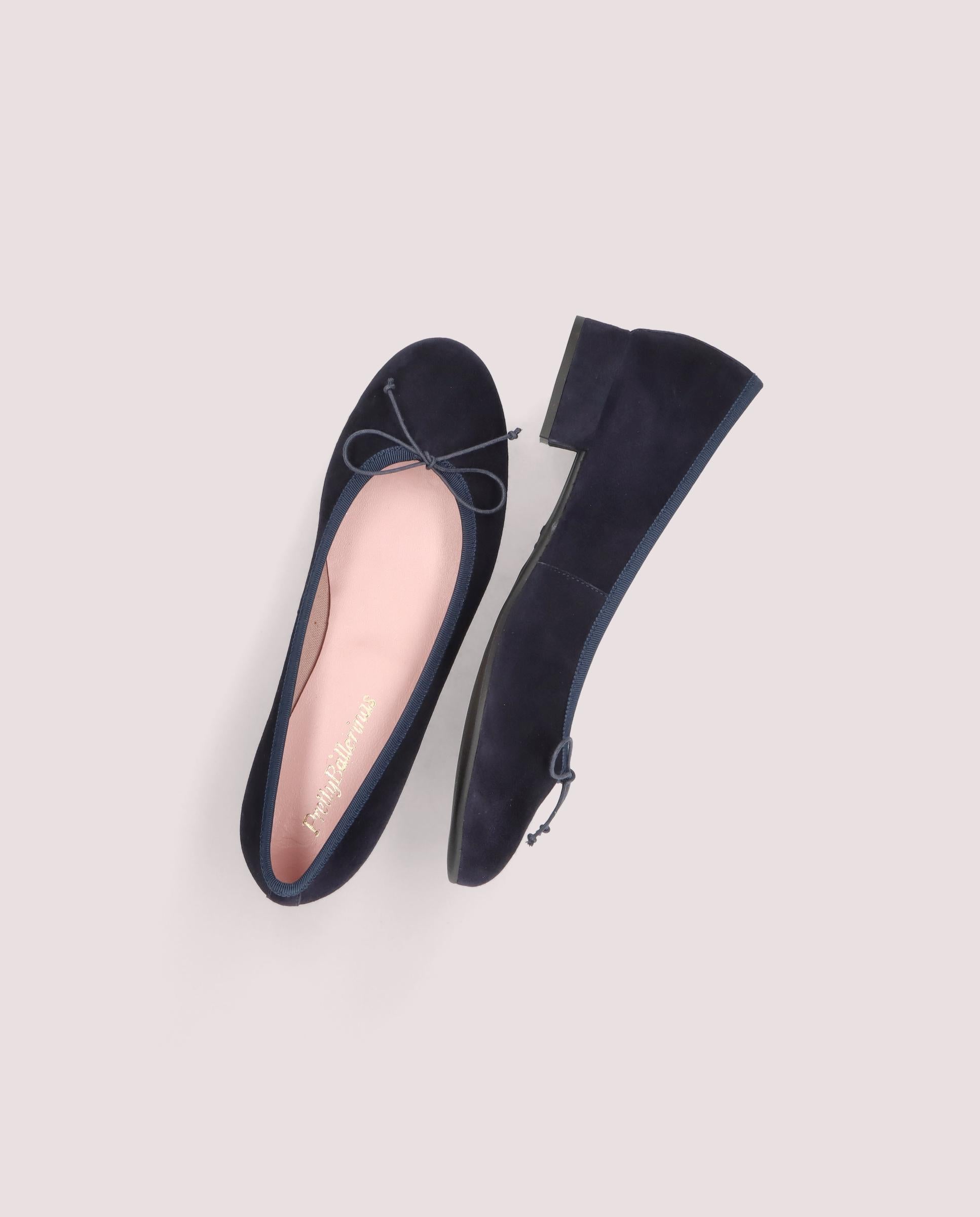 Gretschen ballerina in soft navy blue suede