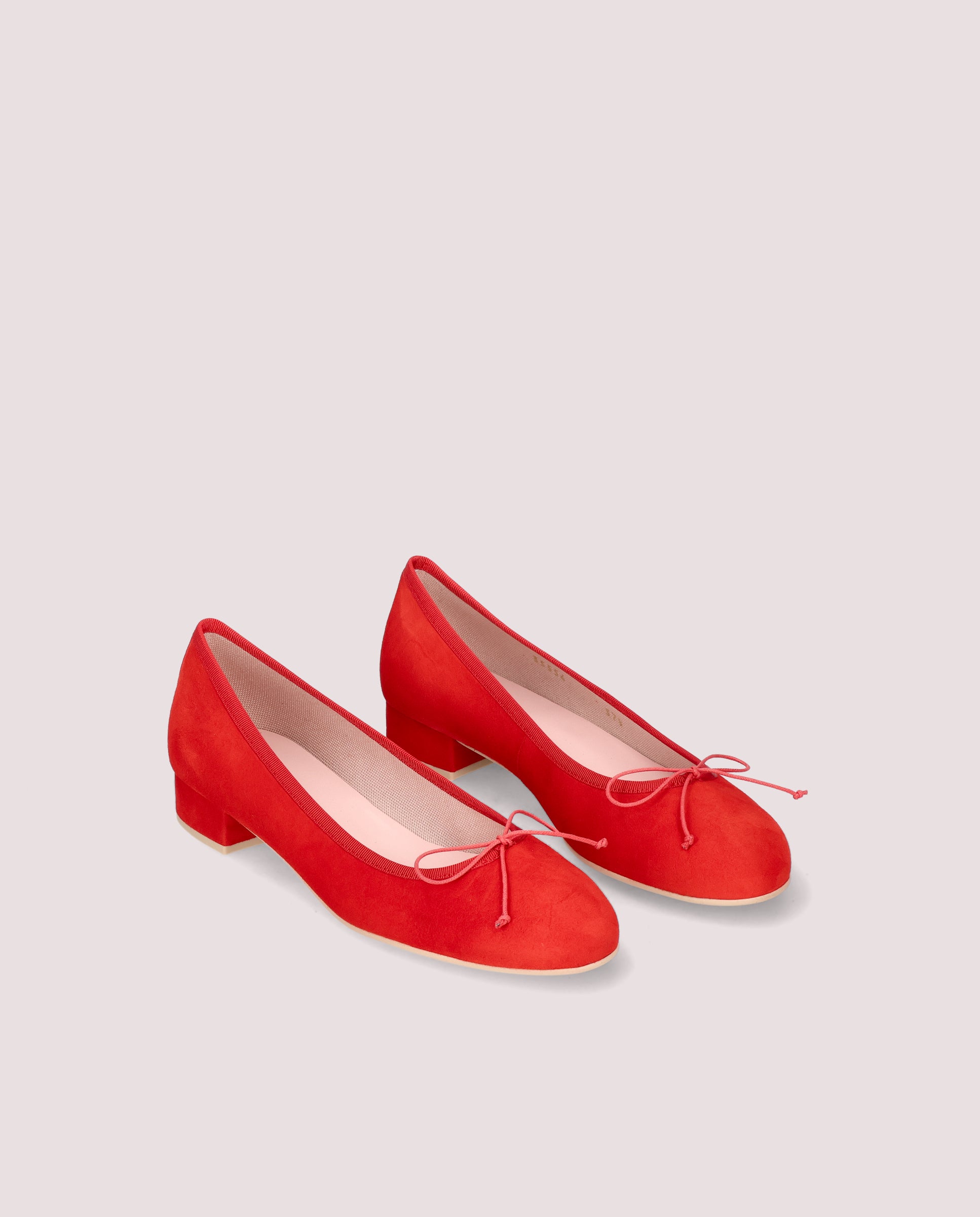 Image of Gretschen ballerina in bright red suede by PrettyBallerinas